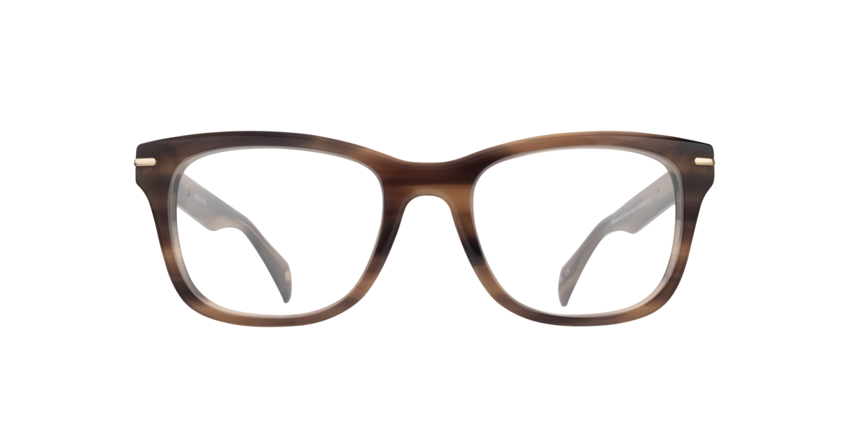 London Retro Men's Brown Horn Rectangle Acetate Eyeglasses Online - Full Rim - Hammersmith