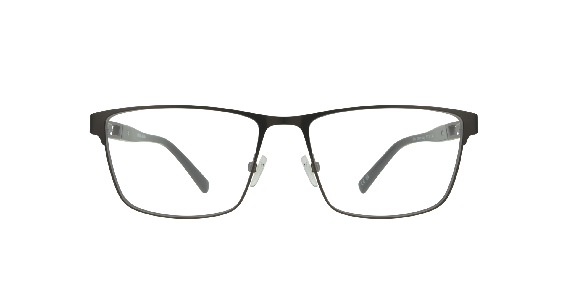 Ken Matte Grey MetalEyeglass Frames for Glasses Direct, Front View