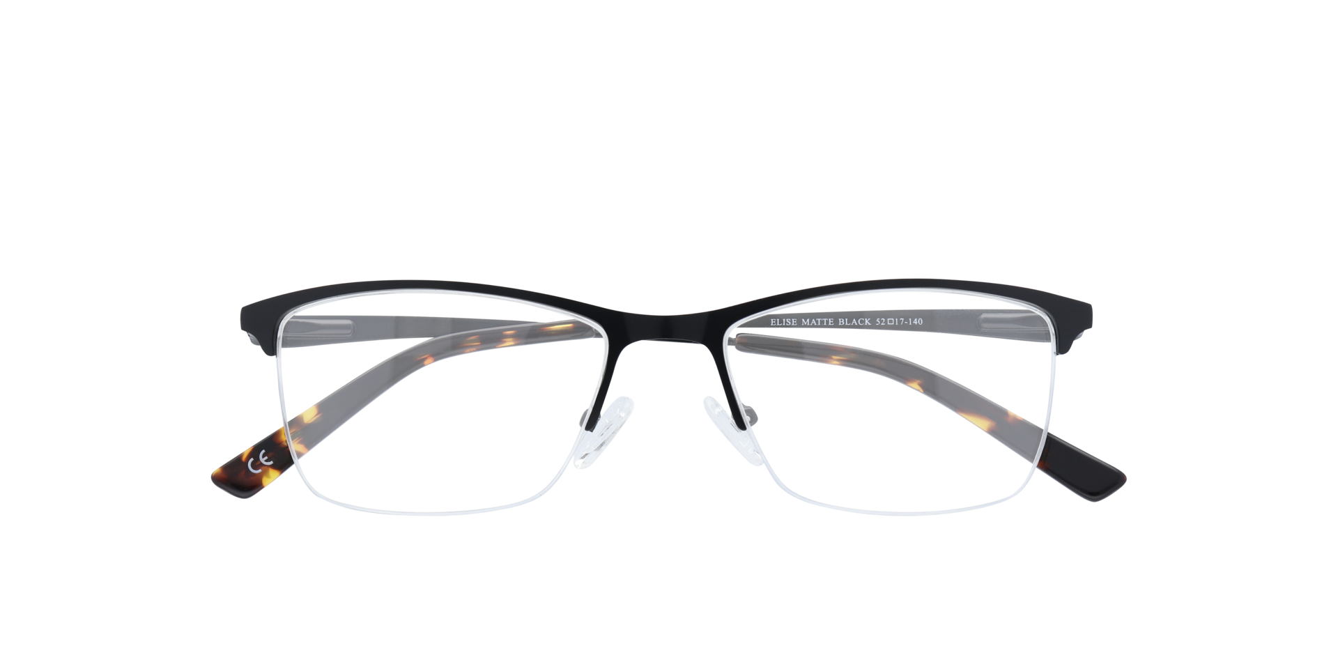 Elise Matte Black MetalEyeglass Frames for Glasses Direct, Closed View