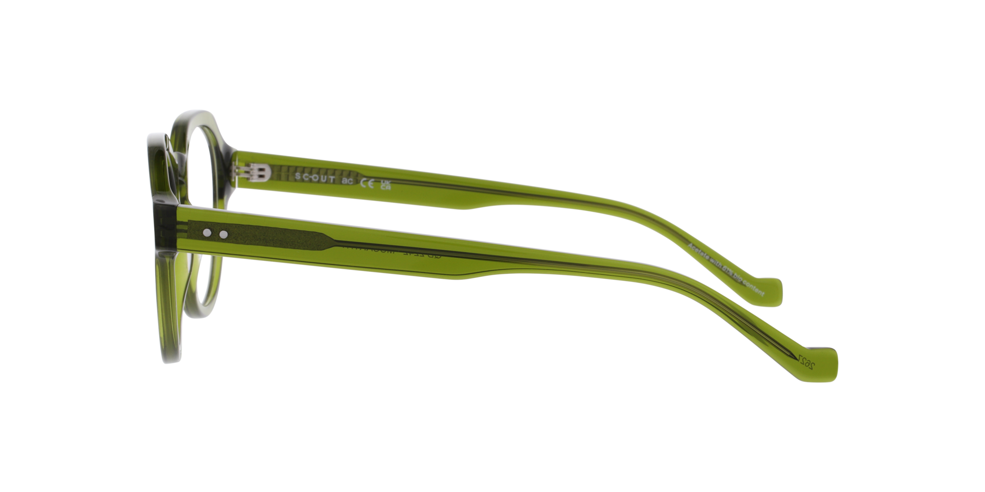Mccarthy Transparent Dark Green AcetateEyeglass Frames for Glasses Direct, Side View