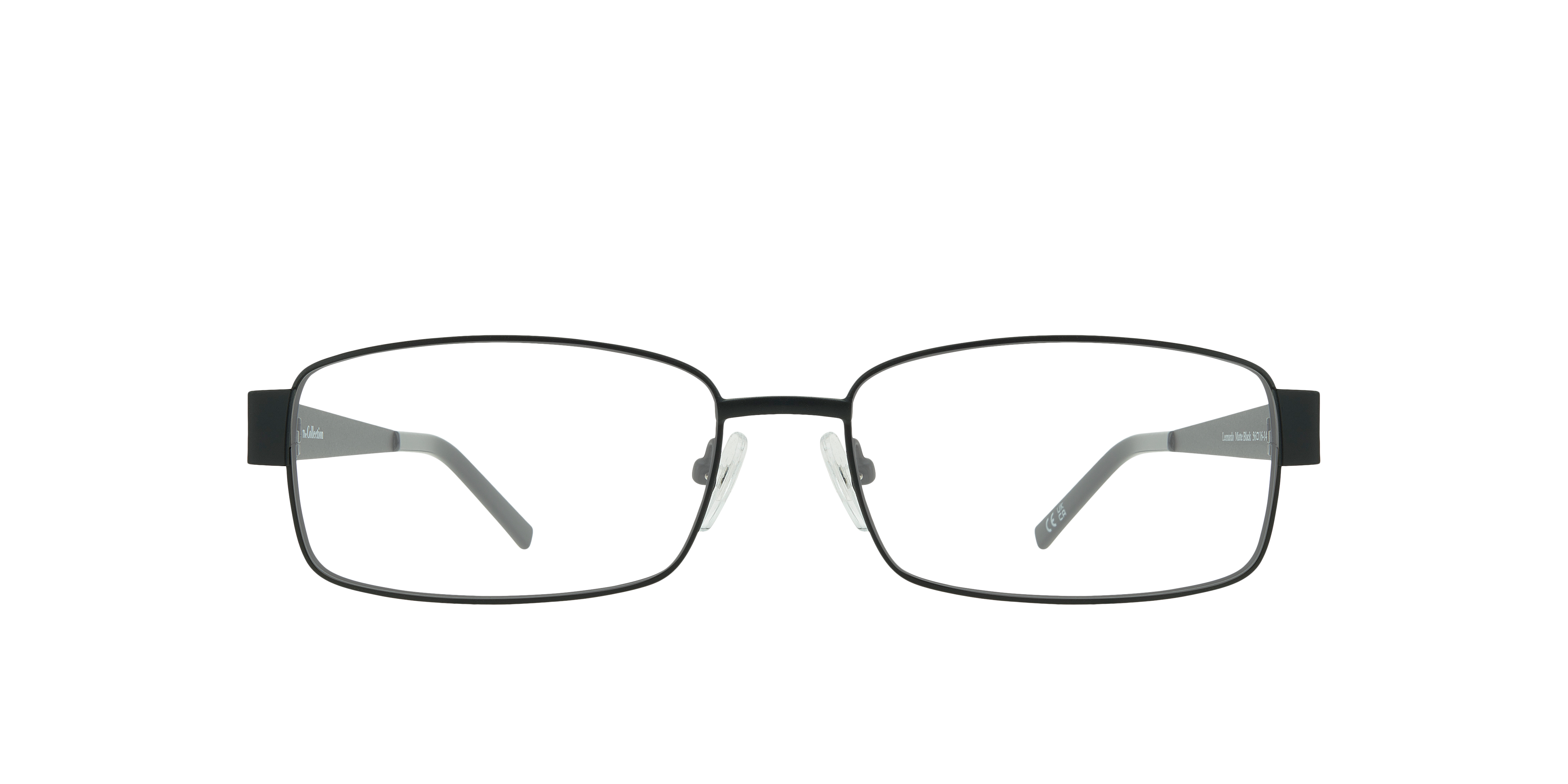 Leonardo Matte Black MetalEyeglass Frames for Glasses Direct, Front View