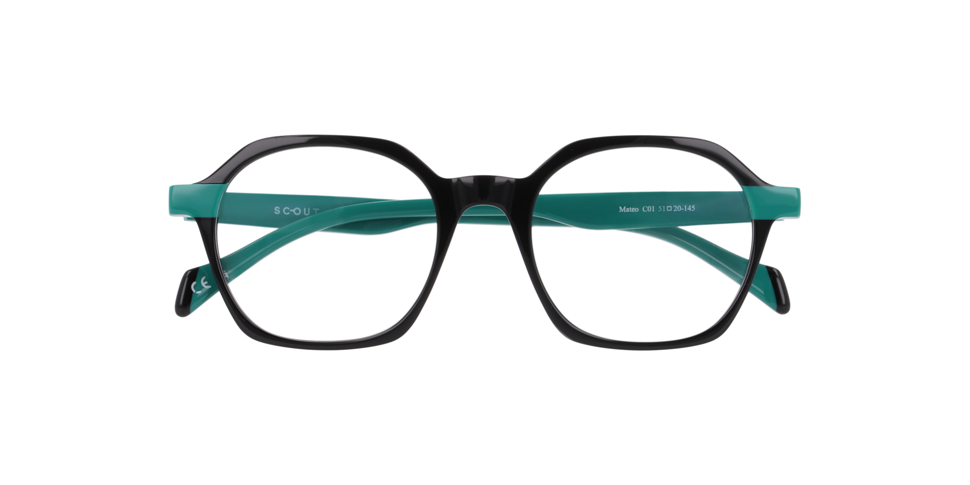 Mateo Black AcetateSunglass Frames for Glasses Direct, Closed View