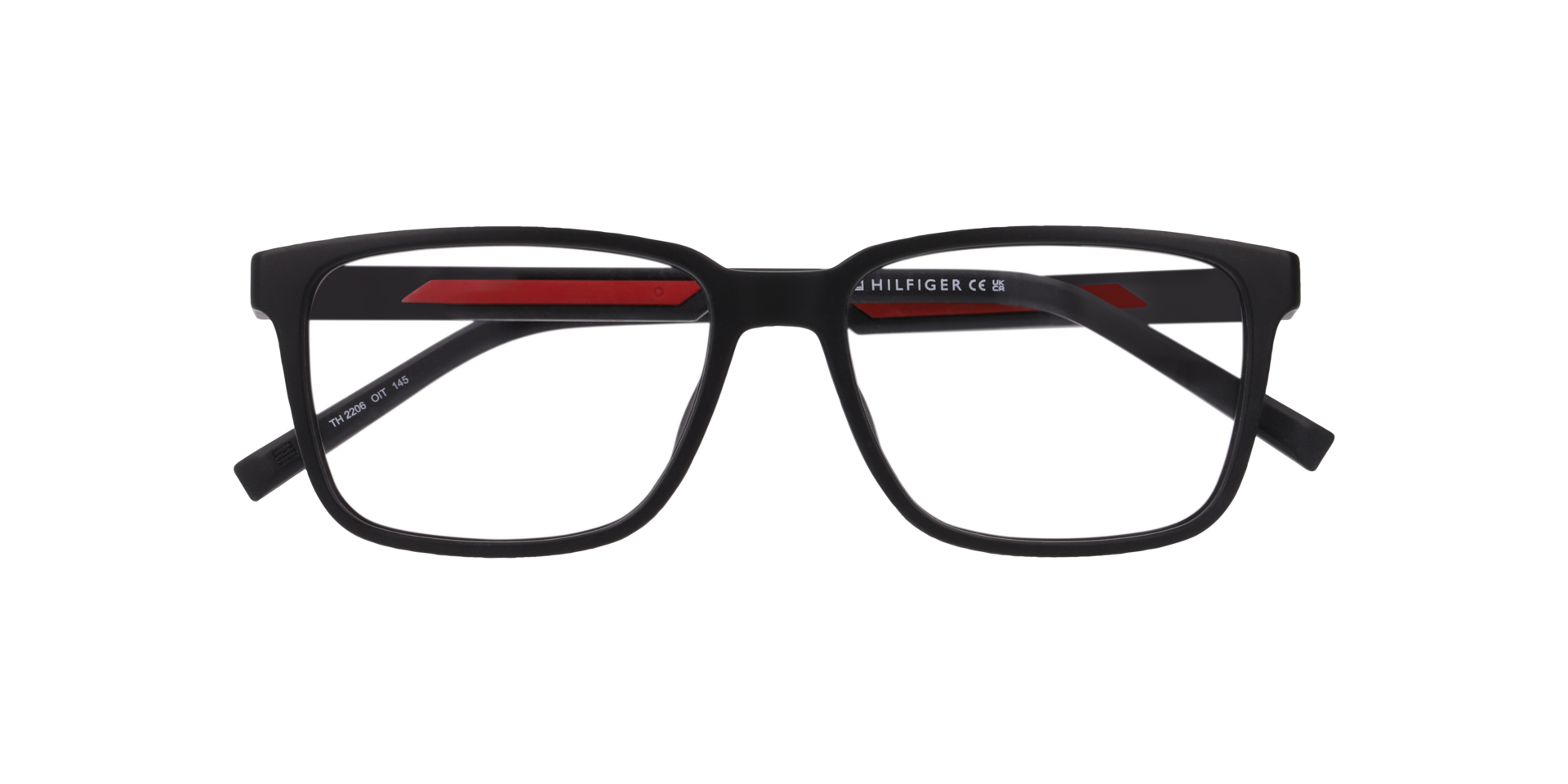 TH 2206 Black Red PlasticEyeglass Frames for Glasses Direct, Closed View