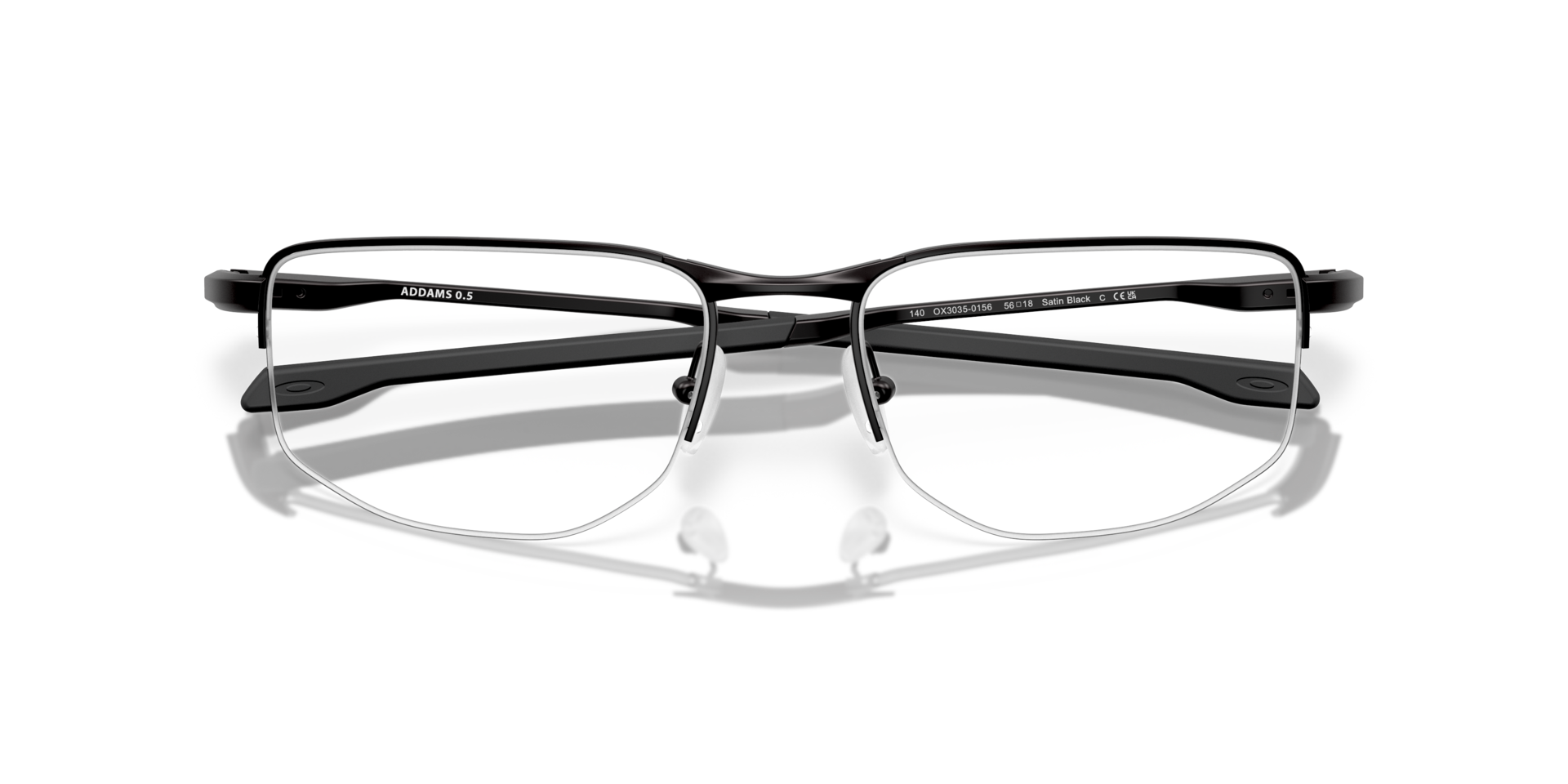 Addams 0.5 Satin Black MetalEyeglass Frames for Glasses Direct, Closed View