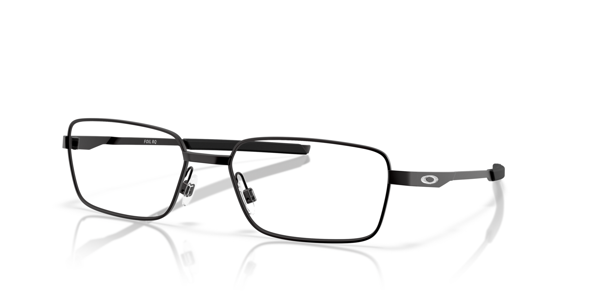 Foil RQ Satin Black MetalEyeglass Frames for Glasses Direct, Angle View