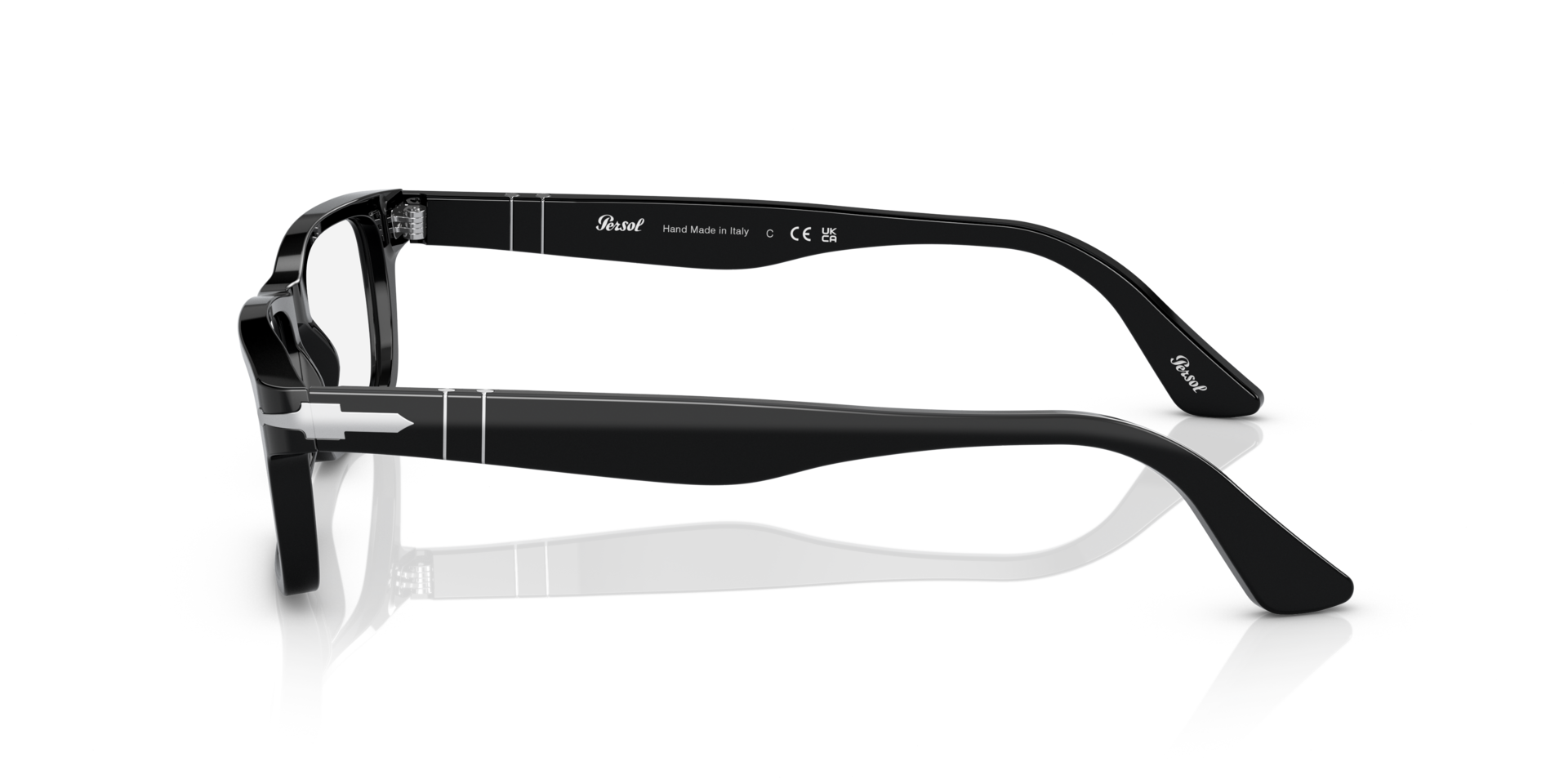 PO3050V Black AcetateEyeglass Frames for Glasses Direct, Side View