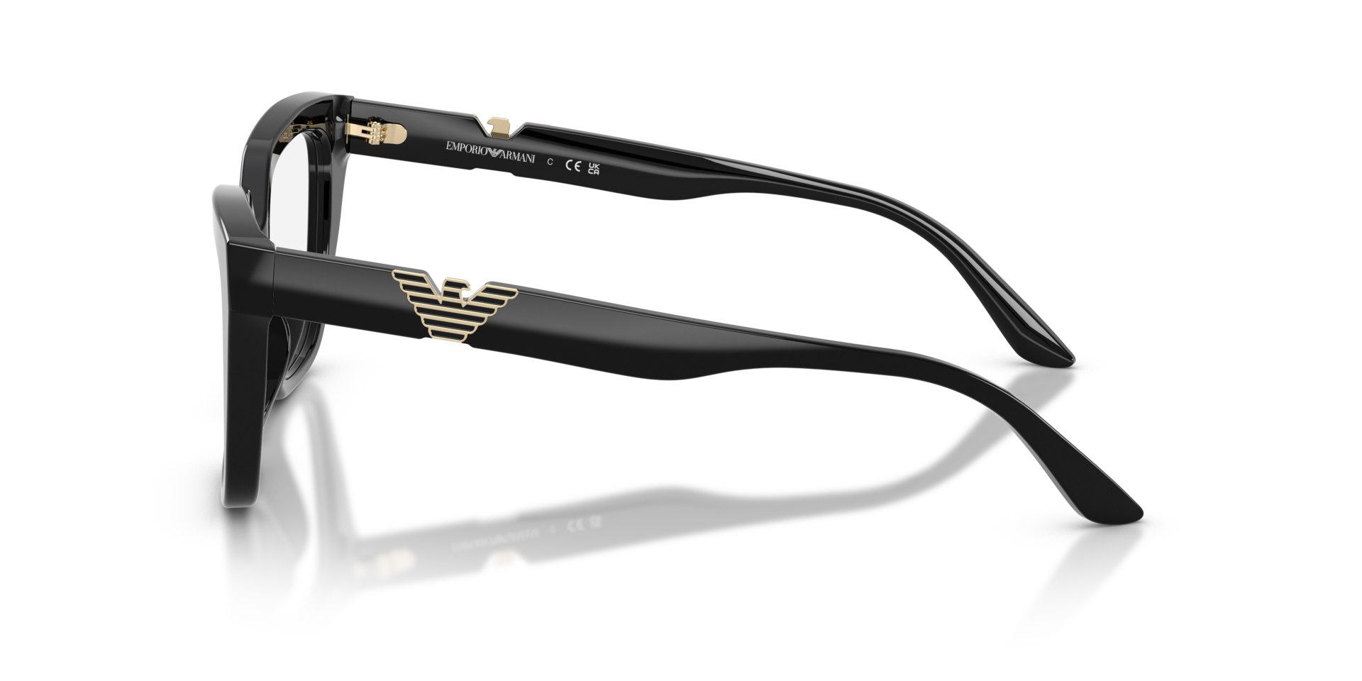 EA3267U Shiny Black AcetateEyeglass Frames for Glasses Direct, Side View