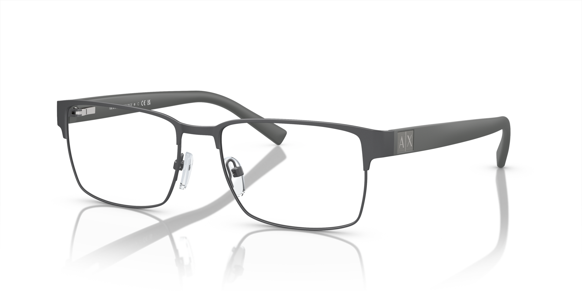 AX1019 Matte Gunmetal MetalEyeglass Frames for Glasses Direct, Angle View