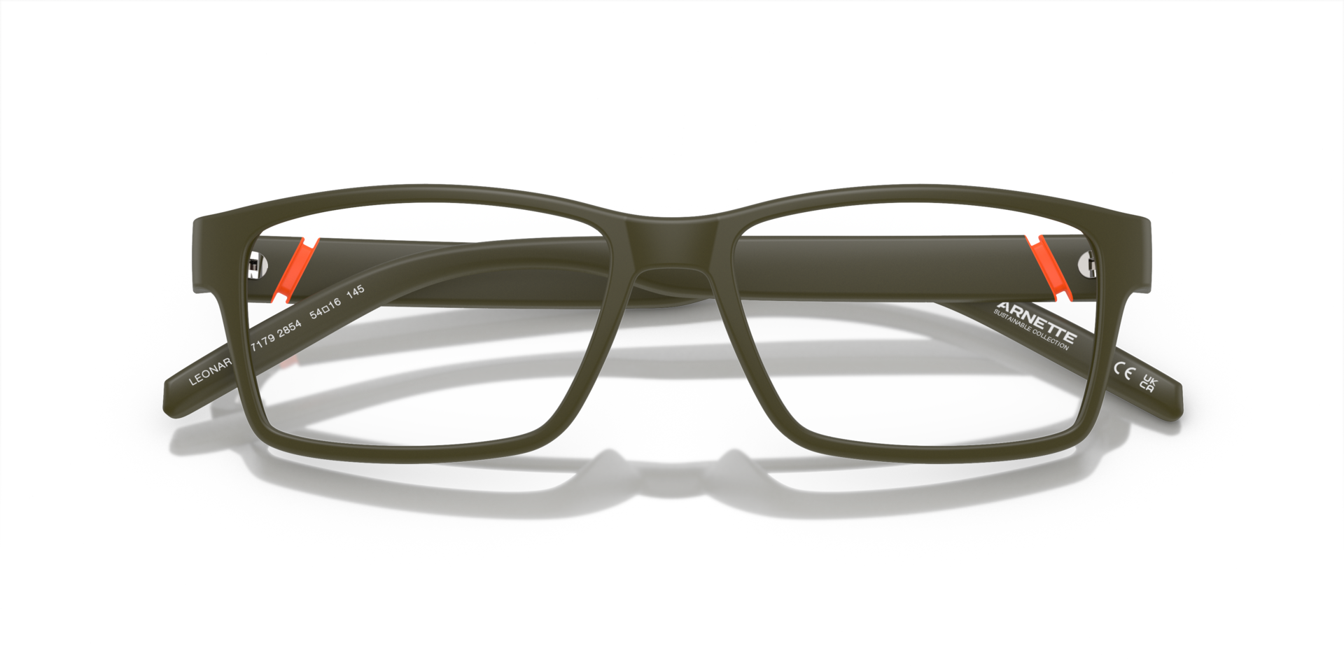 AN7179 Matte Military Green PlasticEyeglass Frames for Glasses Direct, Closed View