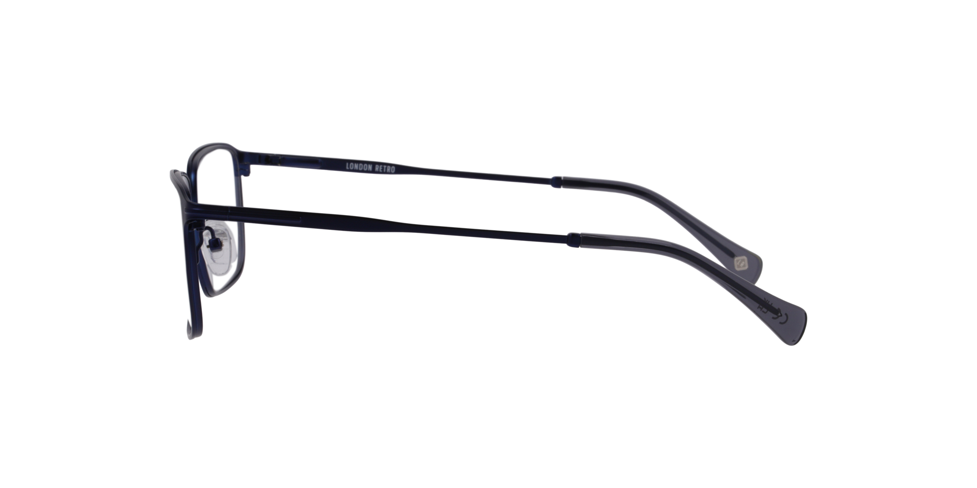 Malden Navy Blue MetalEyeglass Frames for Glasses Direct, Side View