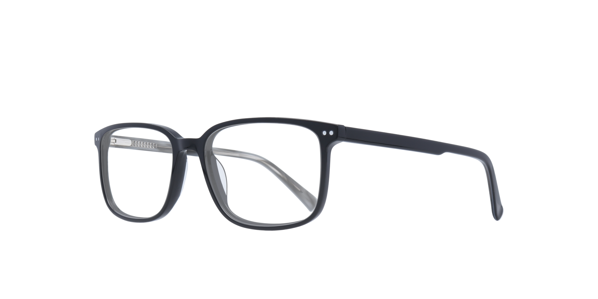 Andre Shiny Black & Grey AcetateEyeglass Frames for Glasses Direct, Angle View
