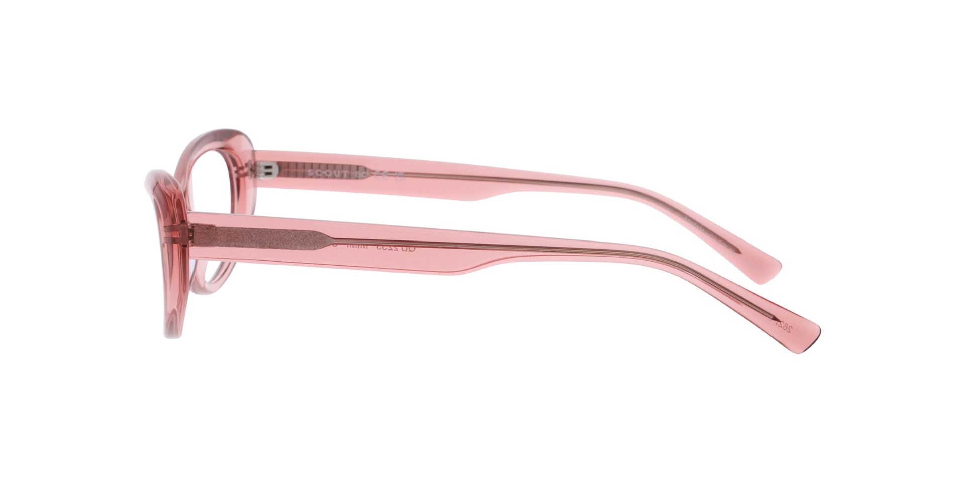 Mimi Transparent Dark Pink AcetateEyeglass Frames for Glasses Direct, Side View