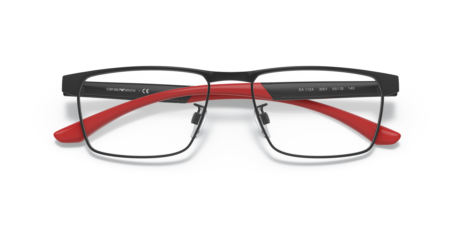 EA1124 Matte Black MetalEyeglass Frames for Glasses Direct, Closed View