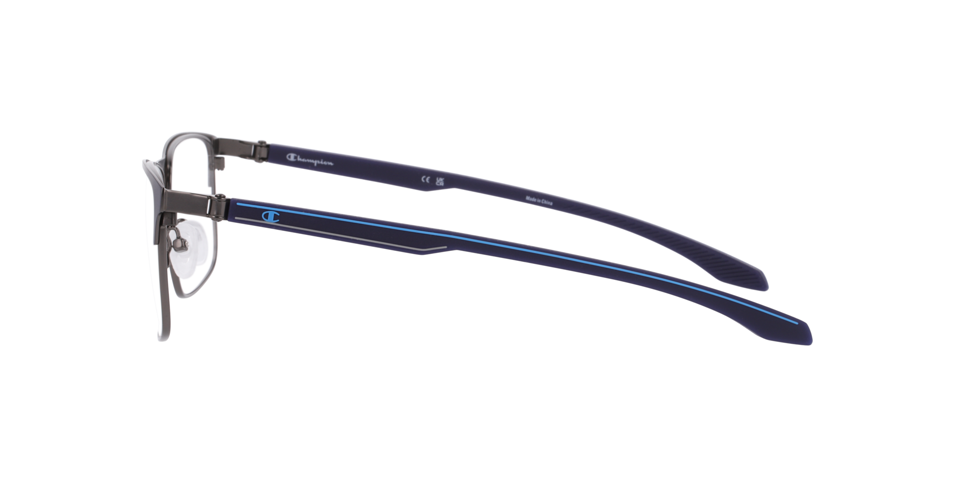 Cumax Blue MetalEyeglass Frames for Glasses Direct, Side View