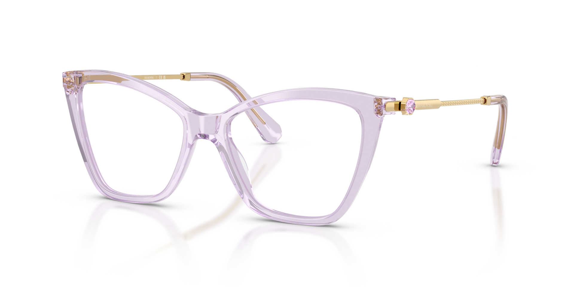 SK2051 Transparent Lilac AcetateEyeglass Frames for Glasses Direct, Angle View
