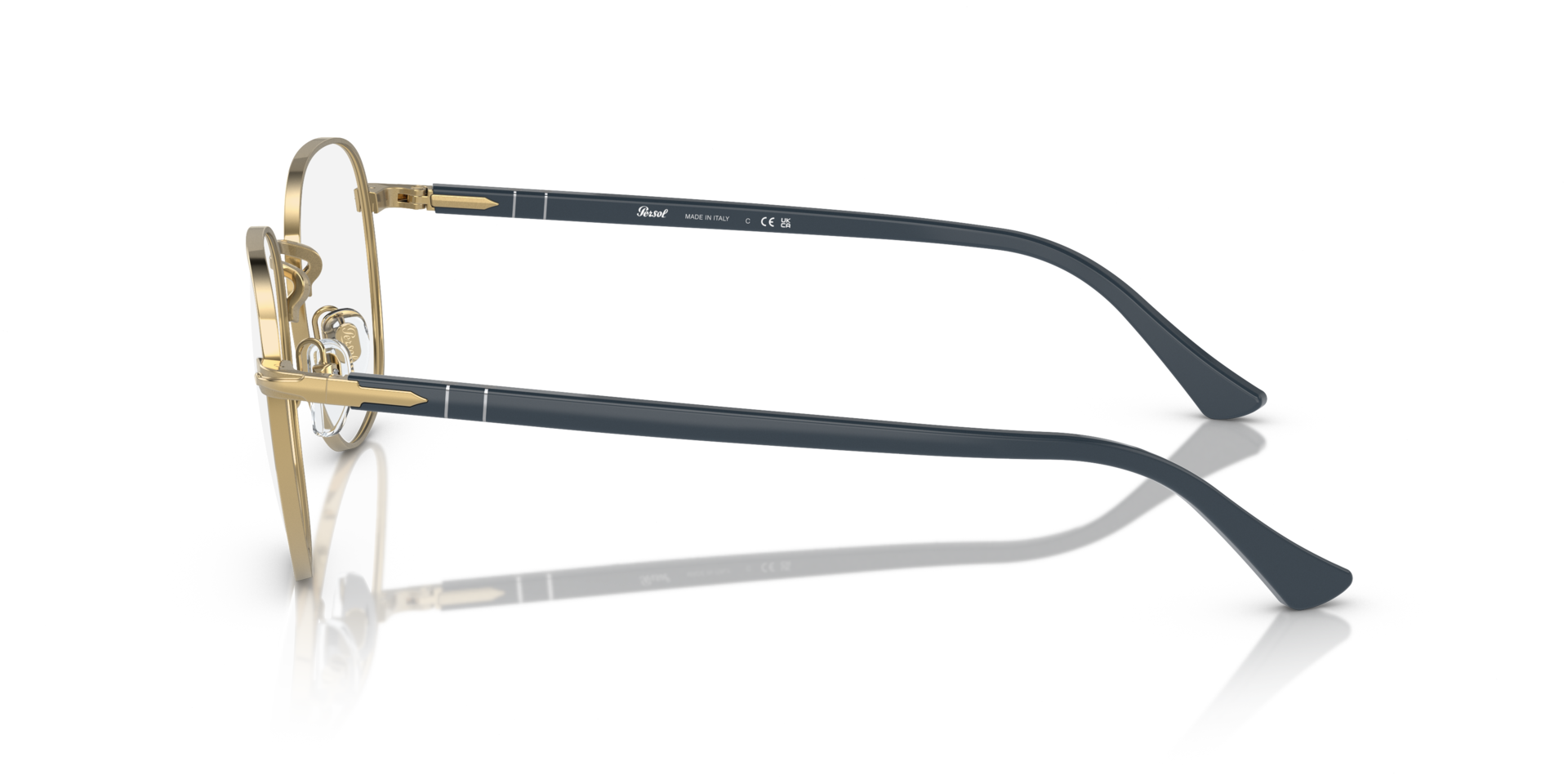 PO1007V Gold MetalEyeglass Frames for Glasses Direct, Side View