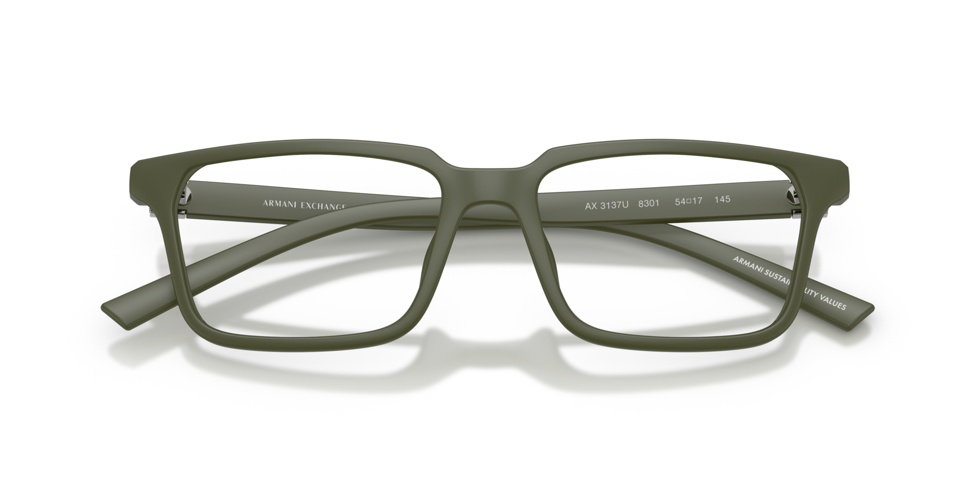 AX3137U Matte Green PlasticEyeglass Frames for Glasses Direct, Closed View
