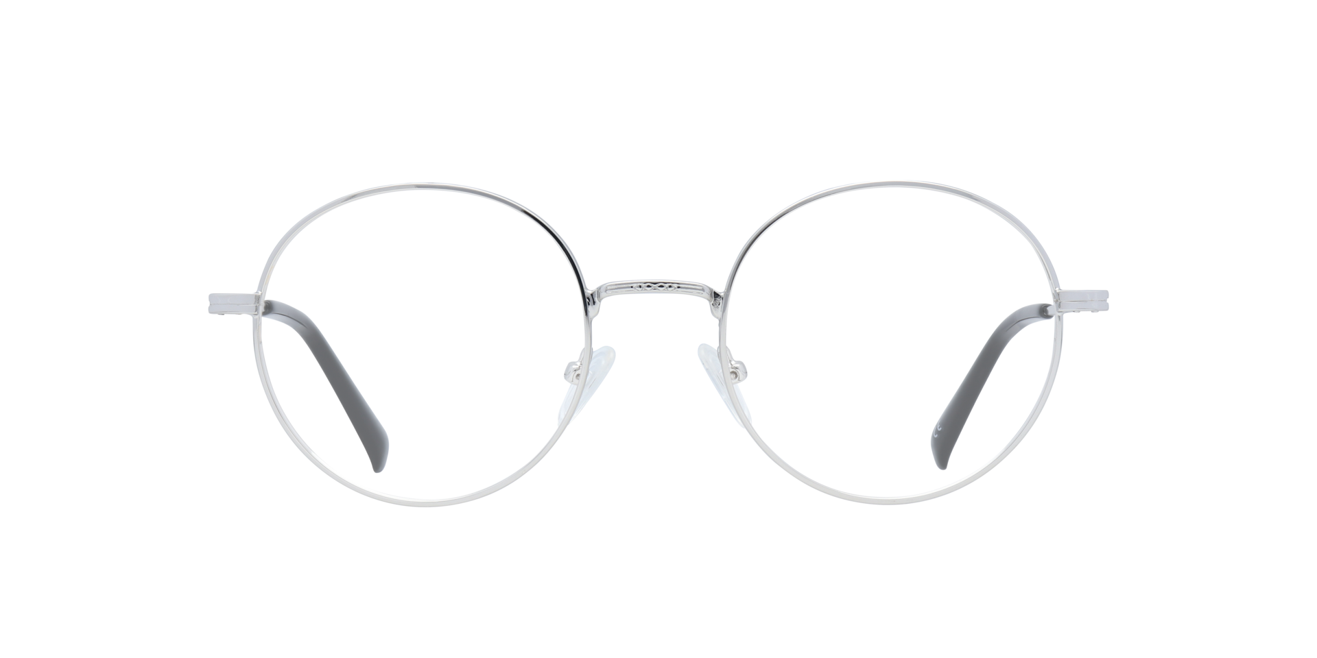 Everly Shiny Silver MetalEyeglass Frames for Glasses Direct, Front View