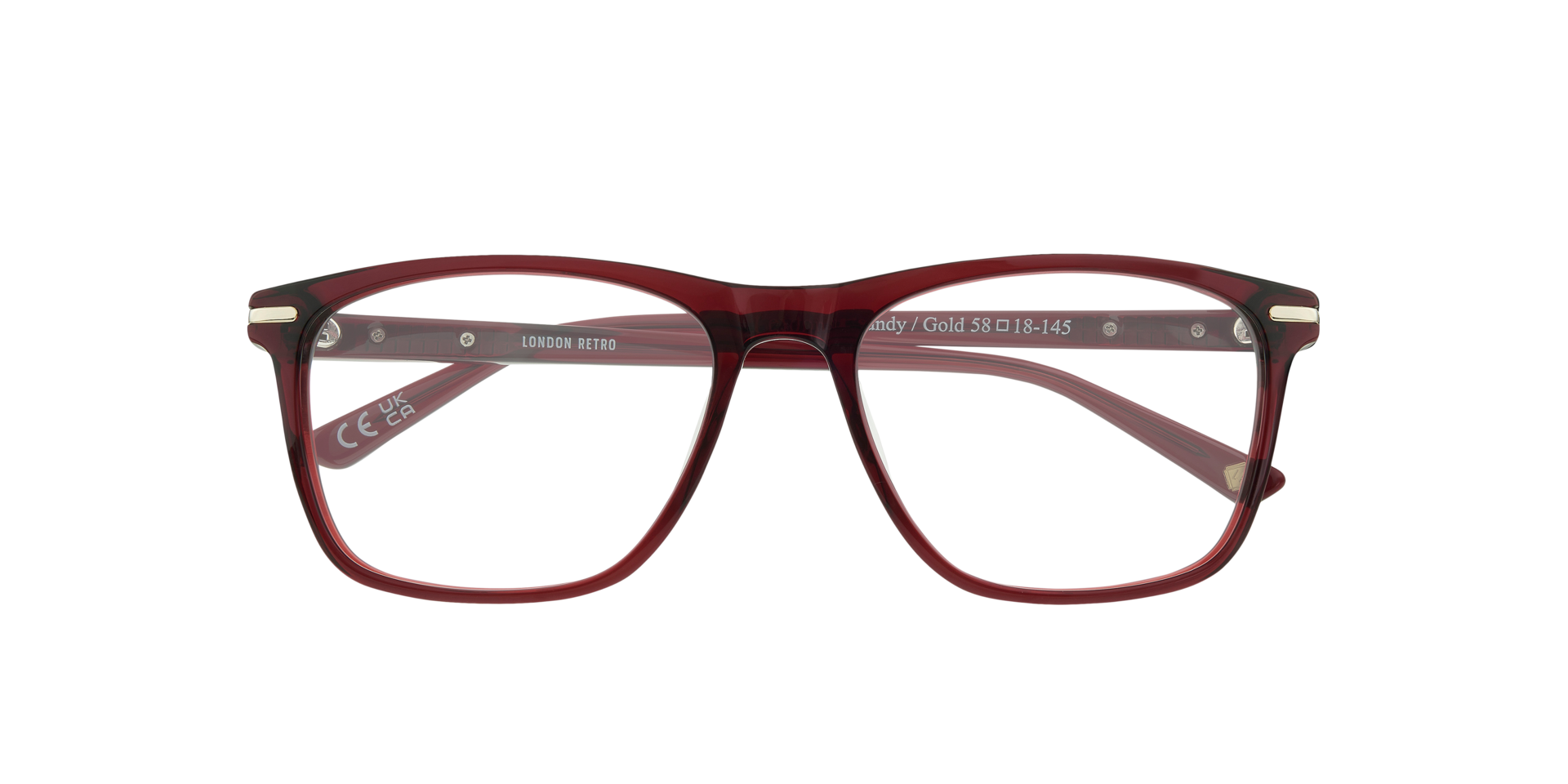 Leyton Burgundy & Gold AcetateEyeglass Frames for Glasses Direct, Closed View