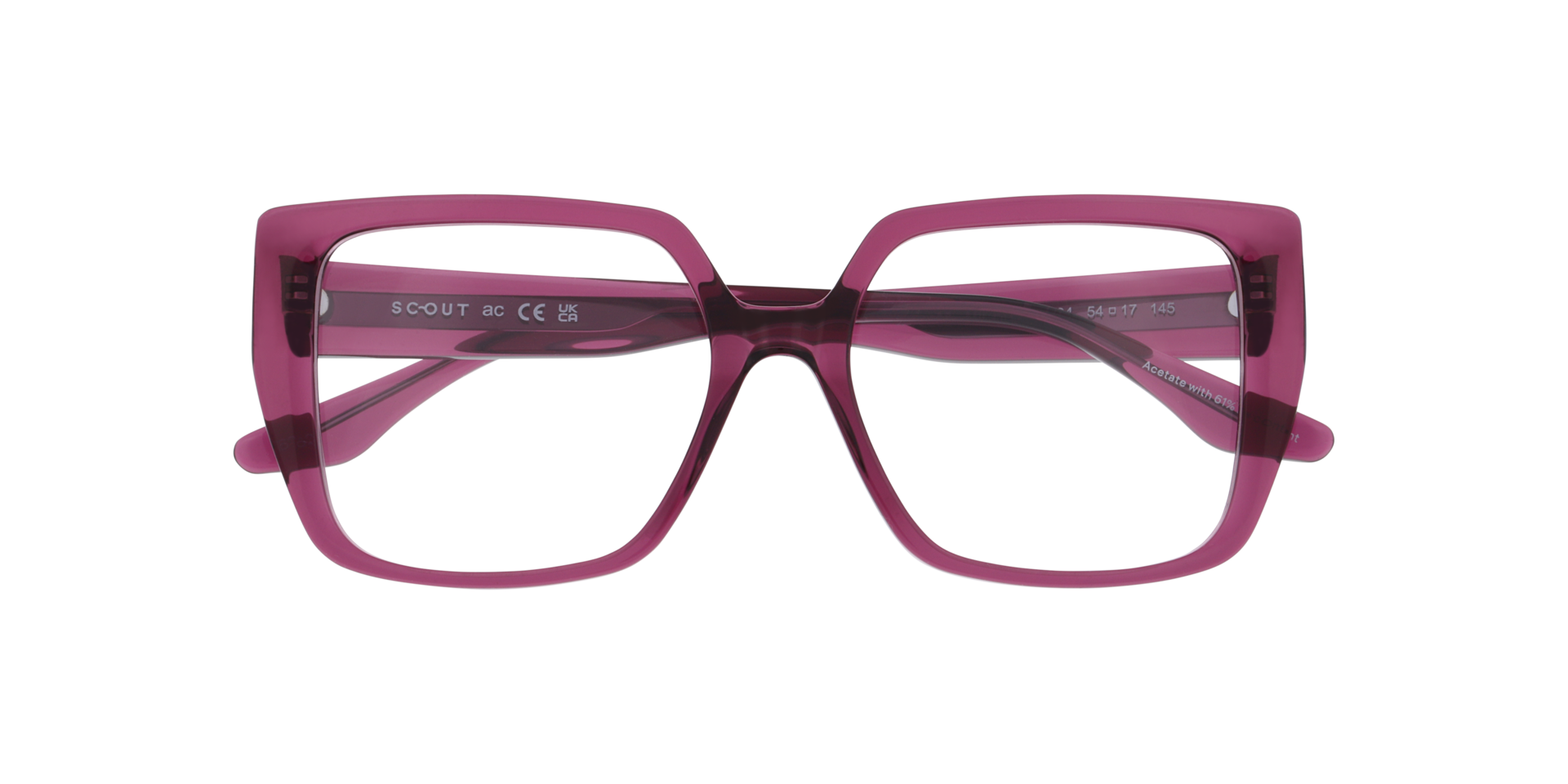 Michèle Transparent Purple AcetateEyeglass Frames for Glasses Direct, Closed View