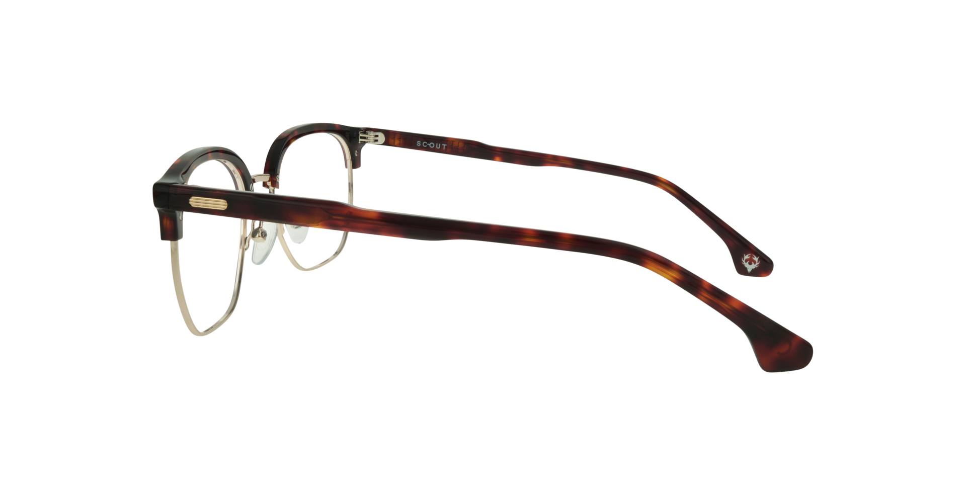 Keegan Havana & Shiny Gold MetalEyeglass Frames for Glasses Direct, Side View