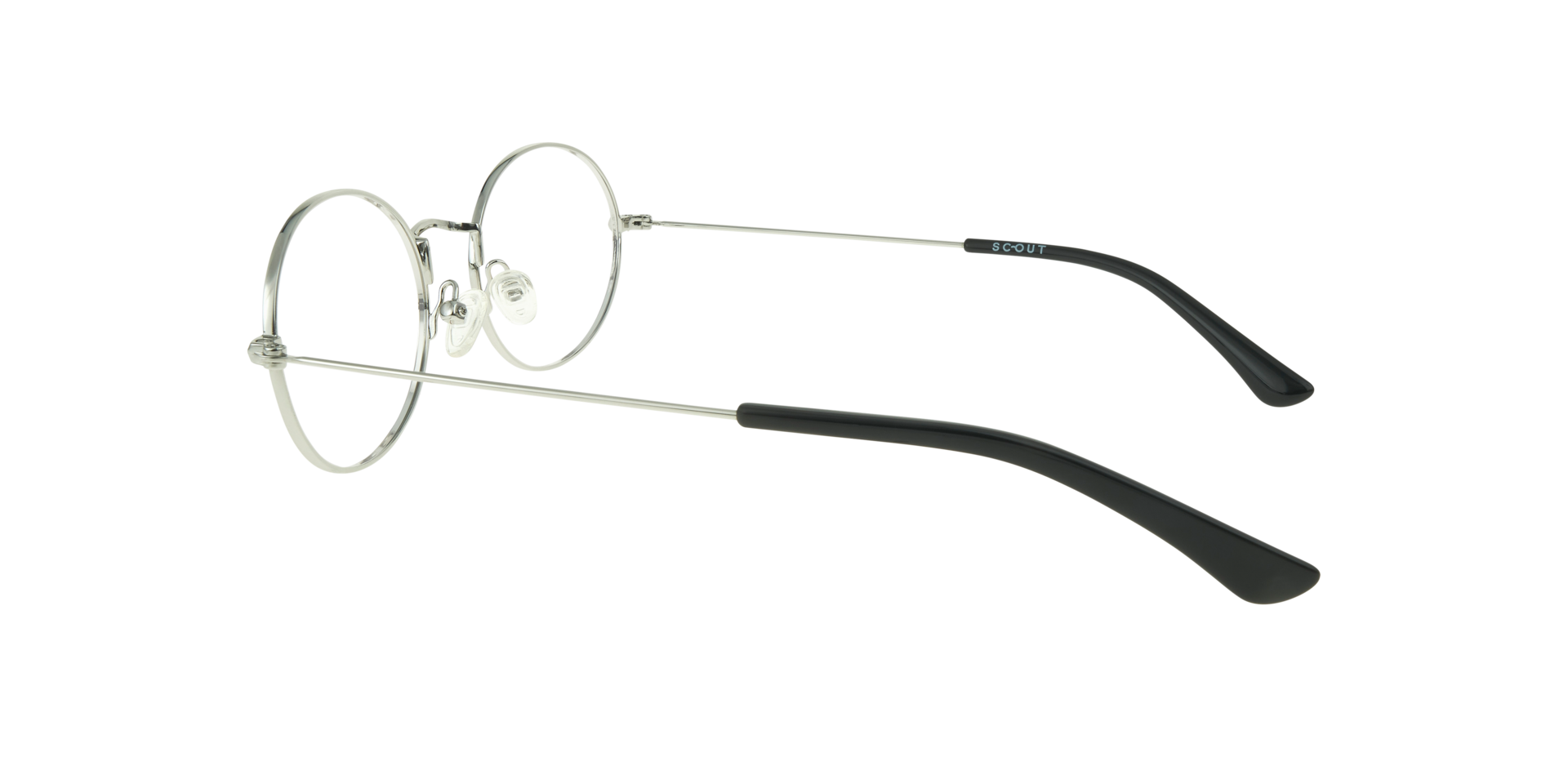 Lou Silver & Black MetalEyeglass Frames for Glasses Direct, Side View