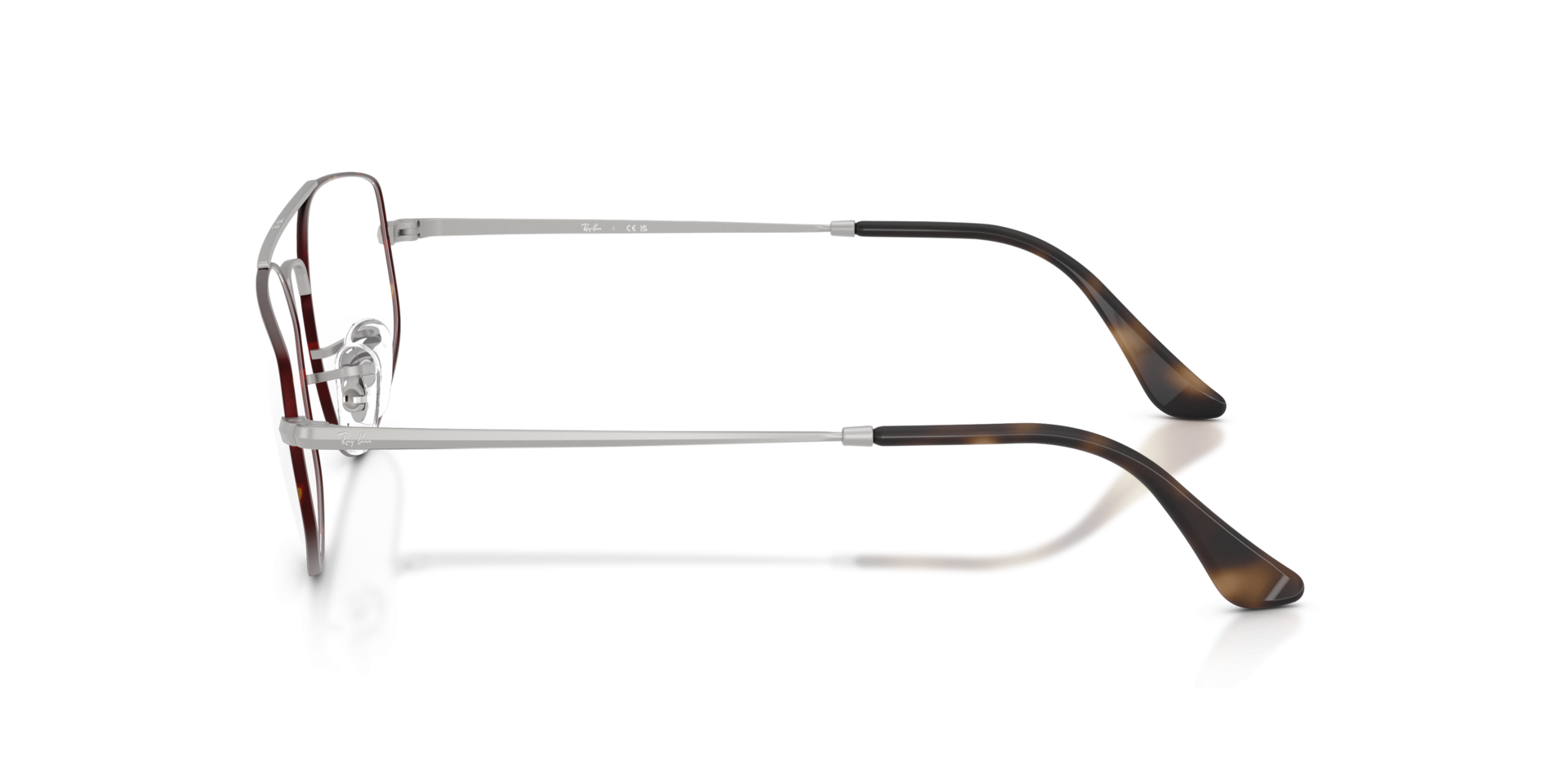 RB6545 Matte Havana On Matte Silver MetalEyeglass Frames for Glasses Direct, Side View