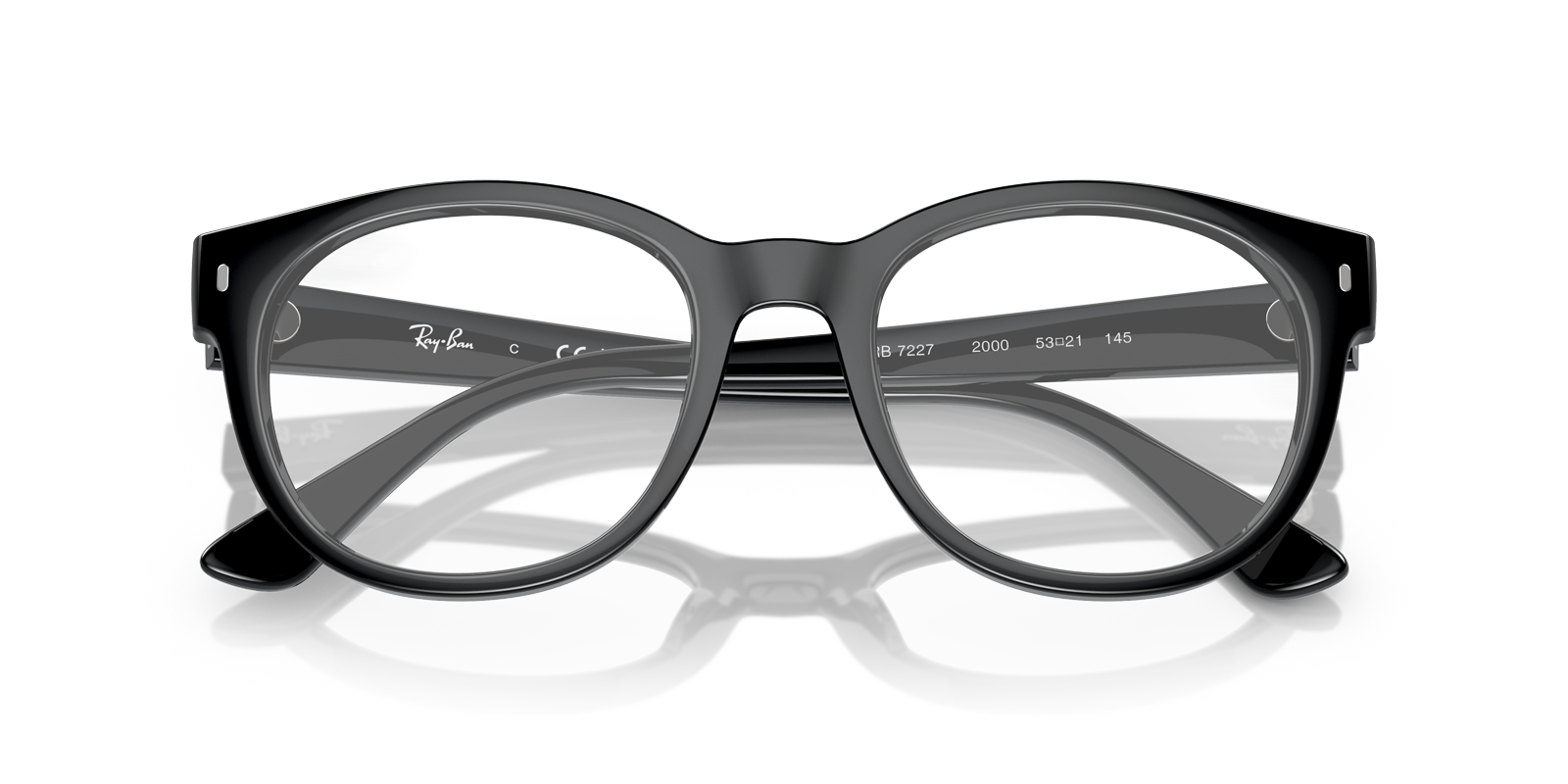 RB7227 Optics Black PlasticEyeglass Frames for Glasses Direct, Closed View