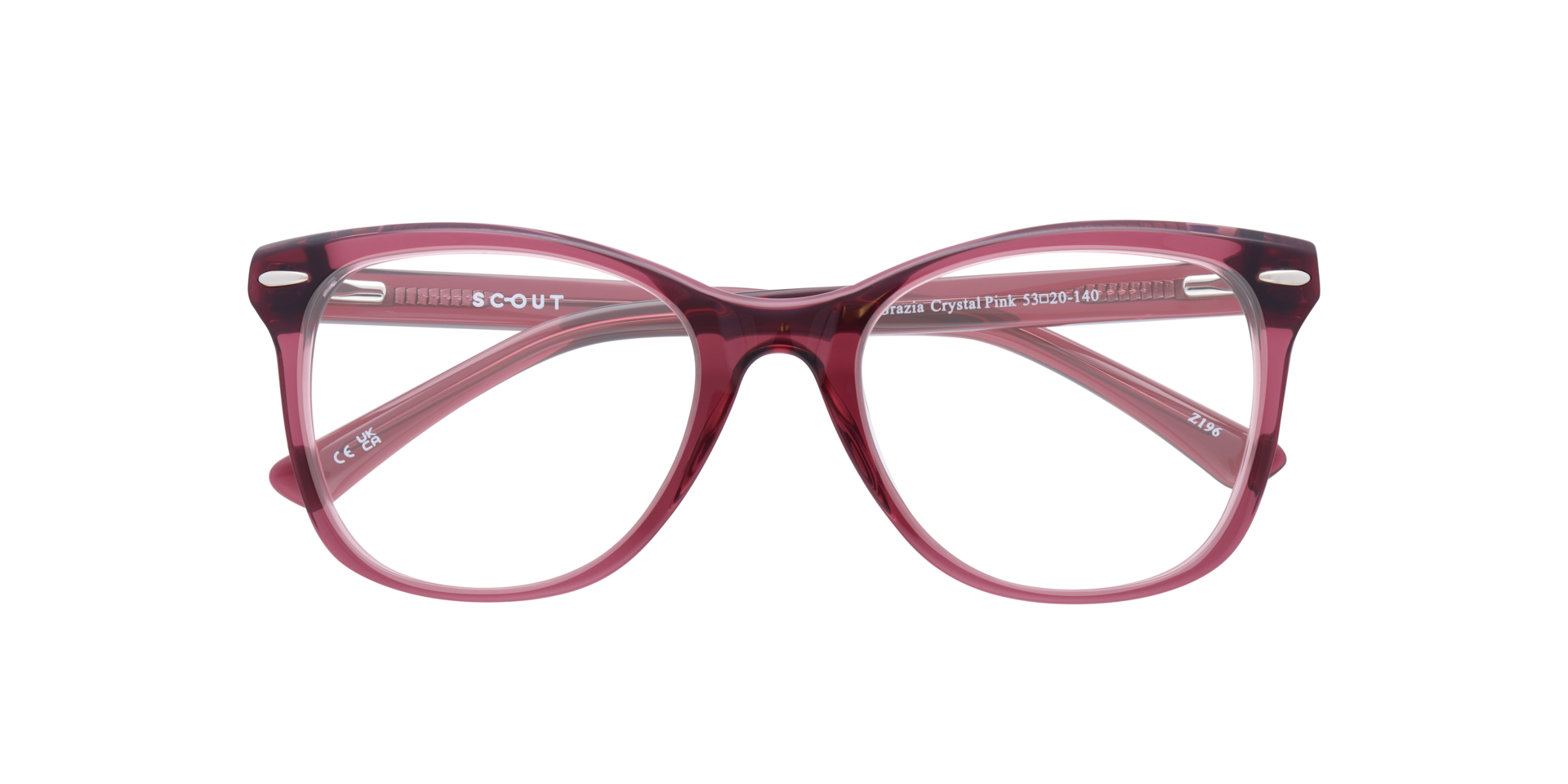 Grazia Crystal Pink AcetateEyeglass Frames for Glasses Direct, Closed View