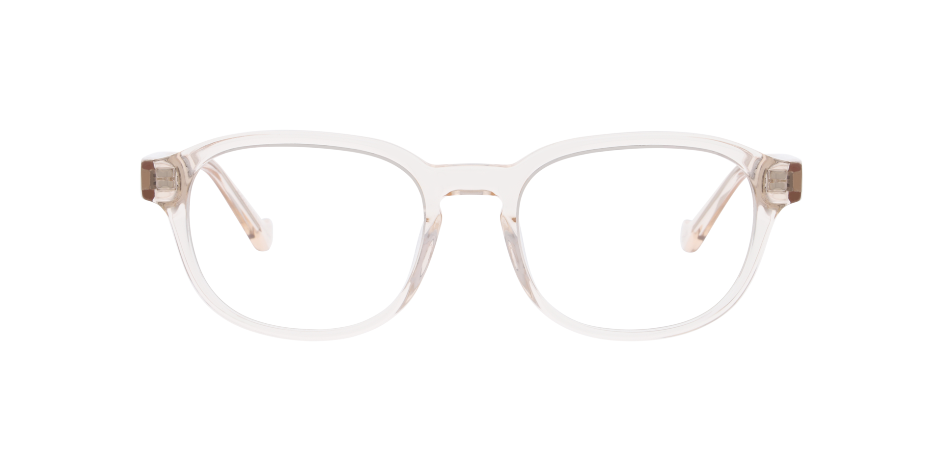 Miró Transparent Light Brown AcetateEyeglass Frames for Glasses Direct, Front View