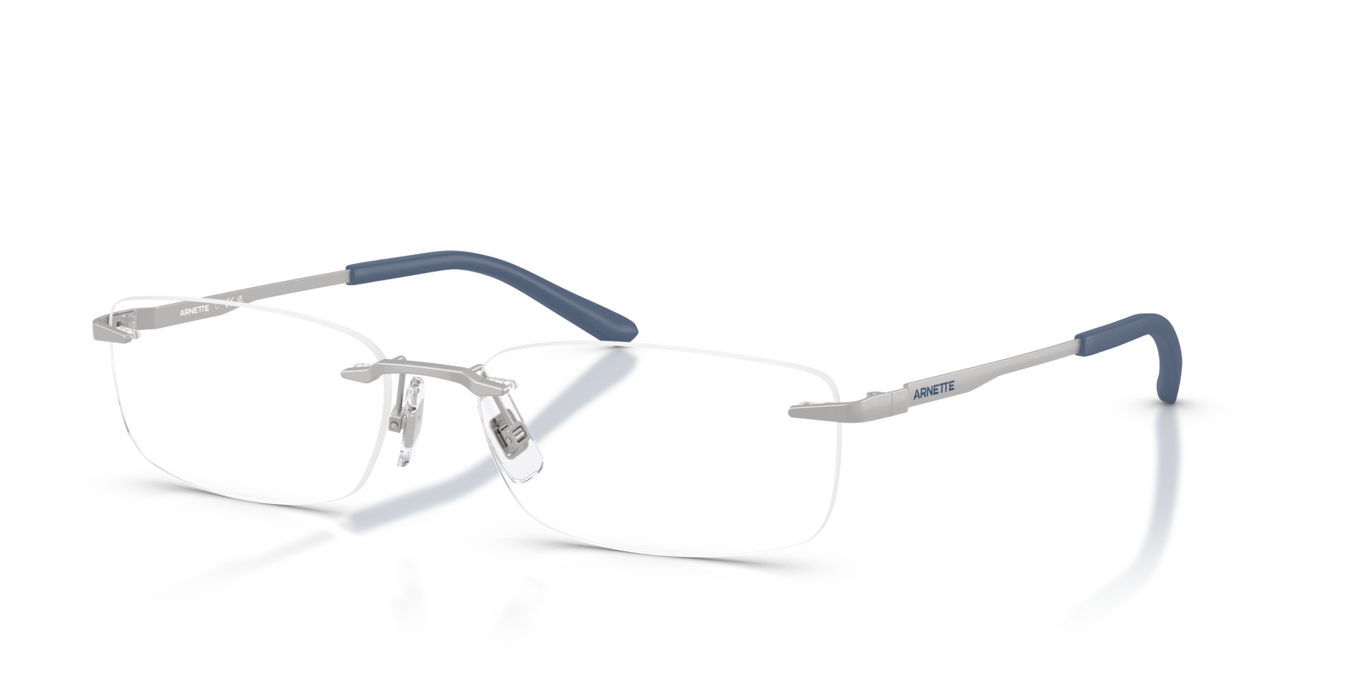 AN6150 Matte Silver MetalEyeglass Frames for Glasses Direct, Angle View