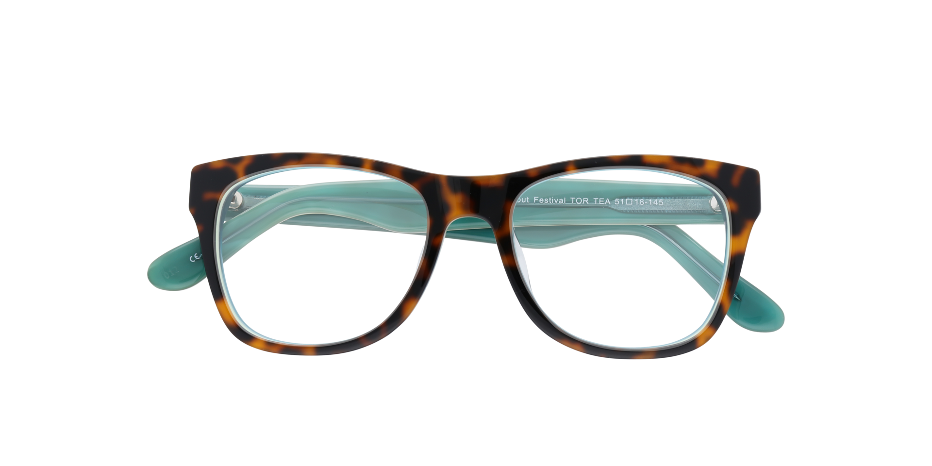 Festival Tortoise Teal AcetateEyeglass Frames for Glasses Direct, Closed View