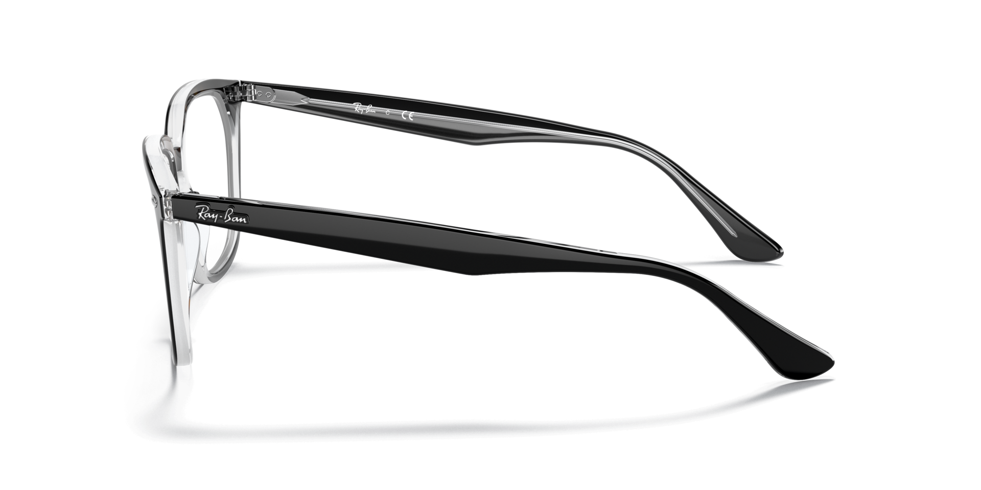 RB4362V Black On Transparent AcetateEyeglass Frames for Glasses Direct, Side View