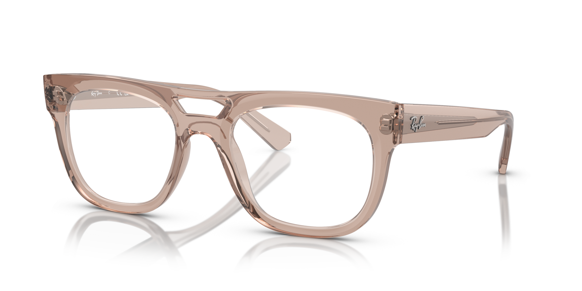 RB7226 Transparent Light Brown PlasticSunglass Frames for Glasses Direct, Angle View