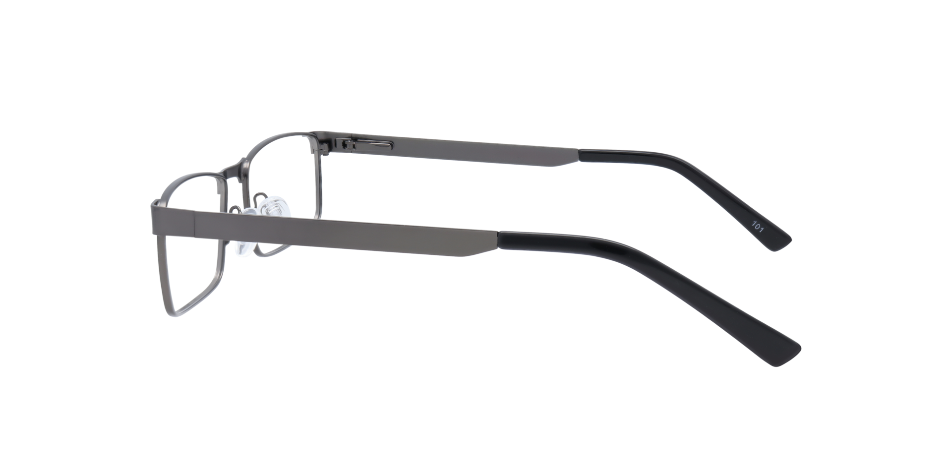 Digby Matte Gunmetal MetalEyeglass Frames for Glasses Direct, Side View