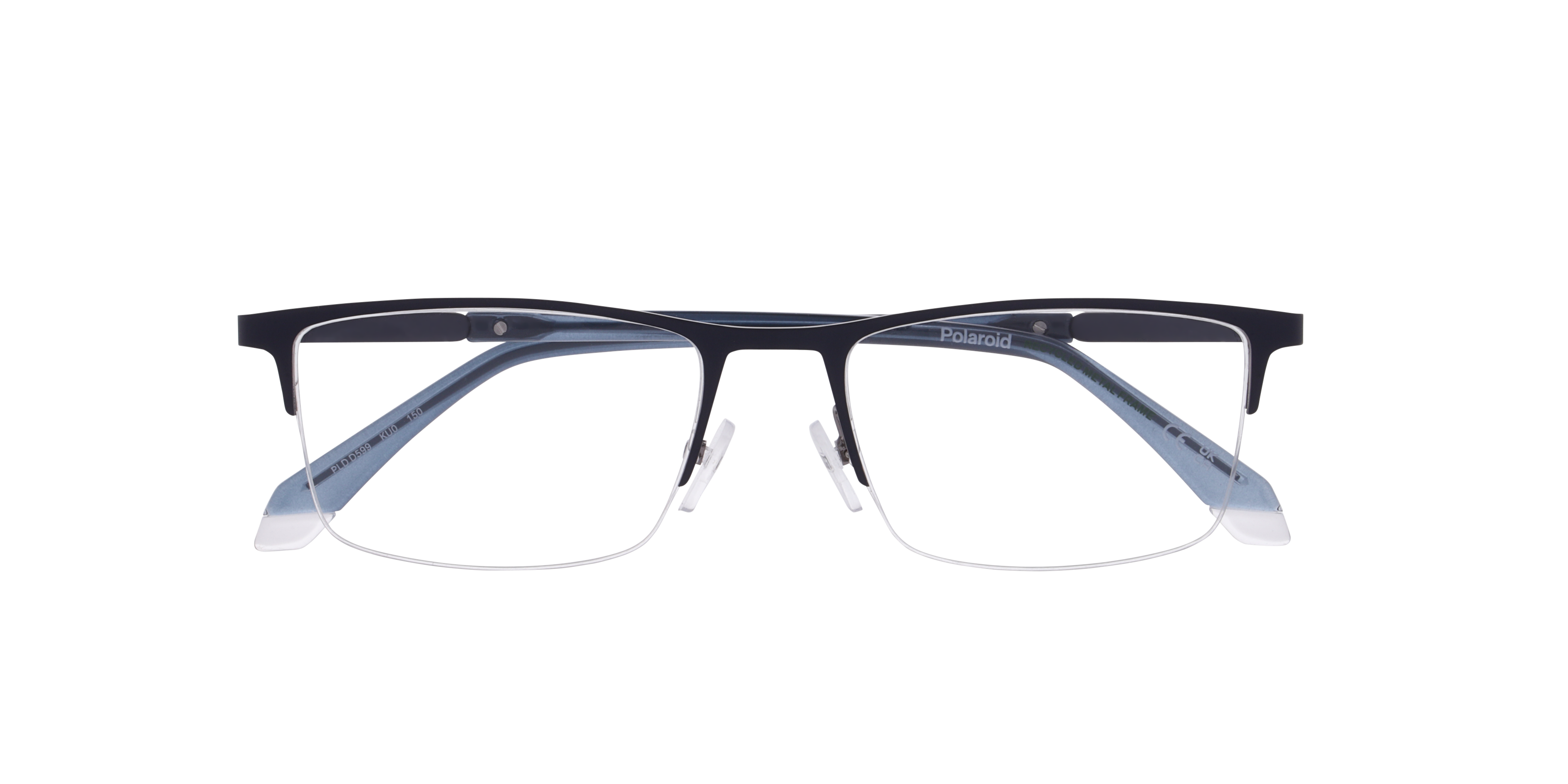 PLD D599 Blue MetalEyeglass Frames for Glasses Direct, Closed View