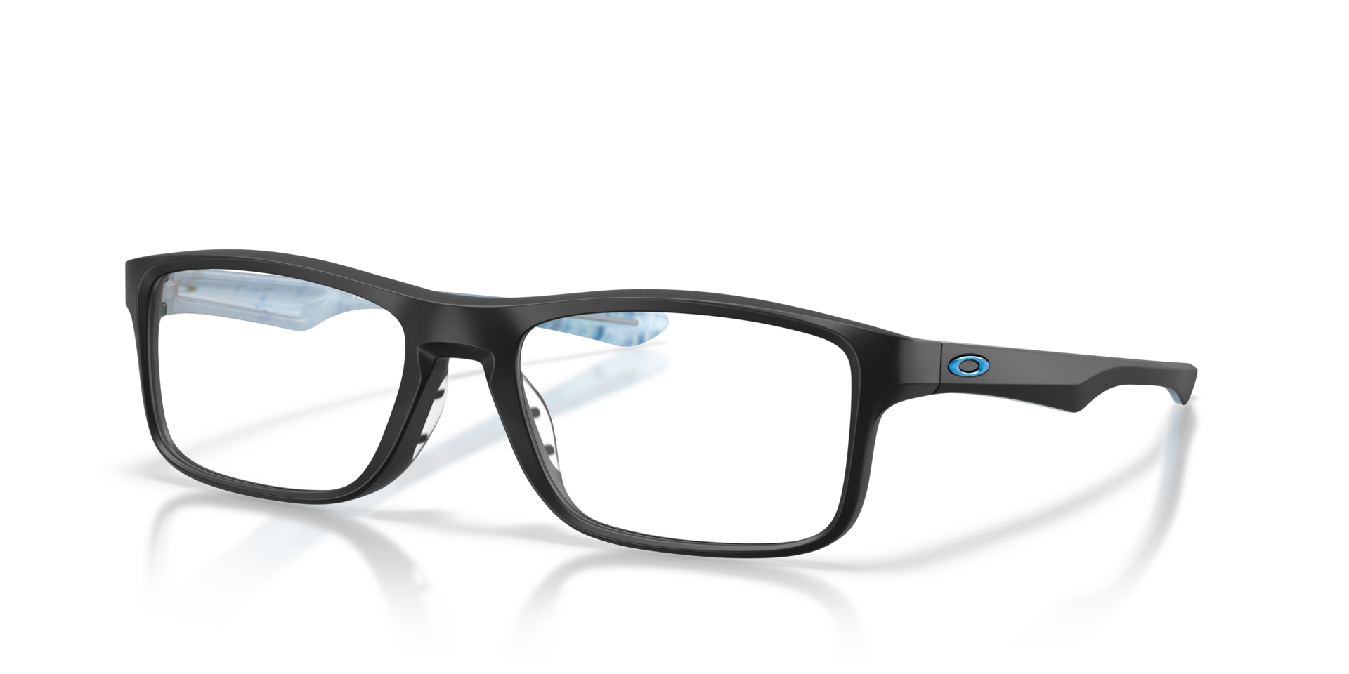 Plank 2.0 Satin Black PlasticSunglass Frames for Glasses Direct, Angle View