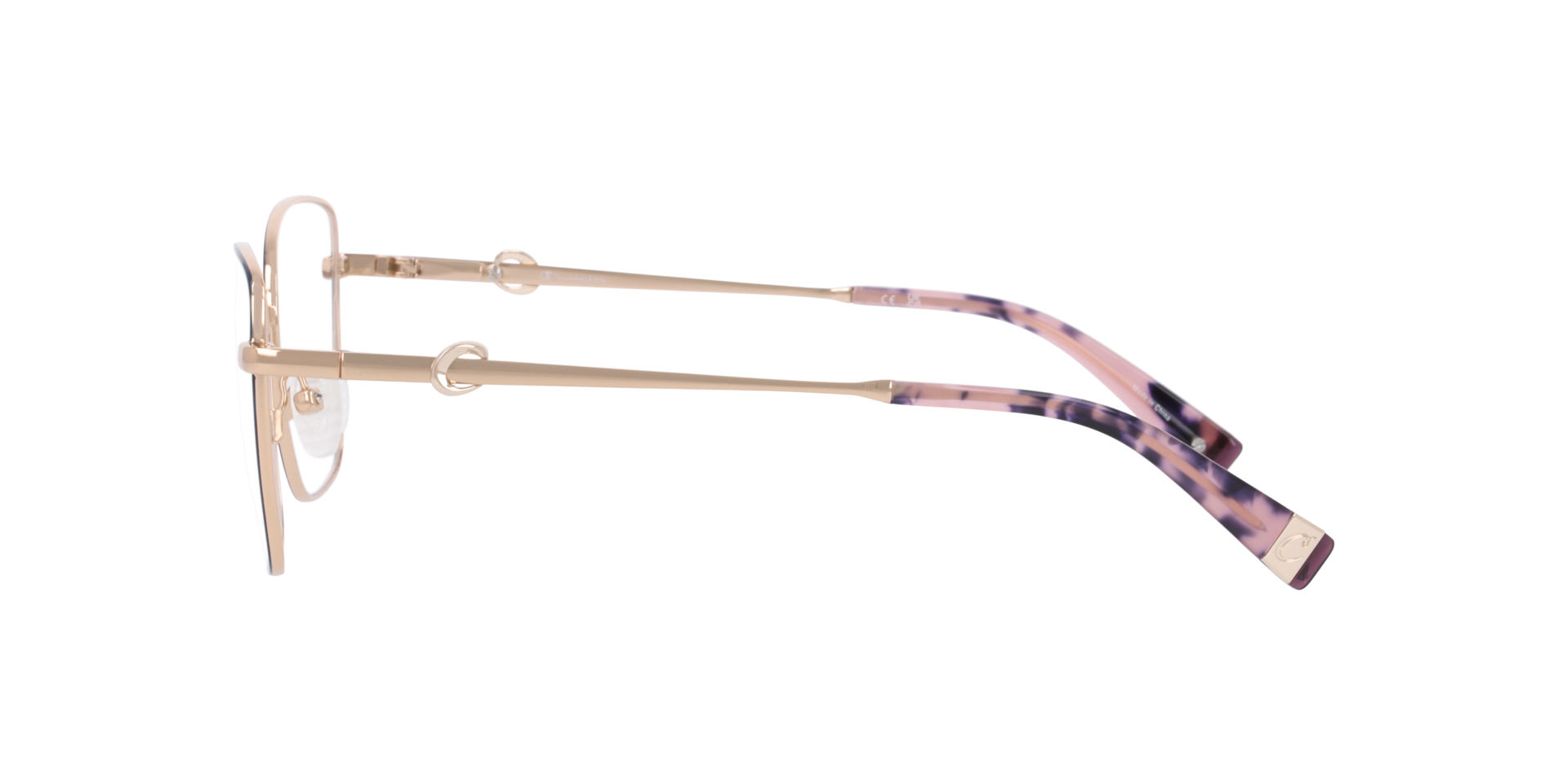 Cubea Blue MetalEyeglass Frames for Glasses Direct, Side View