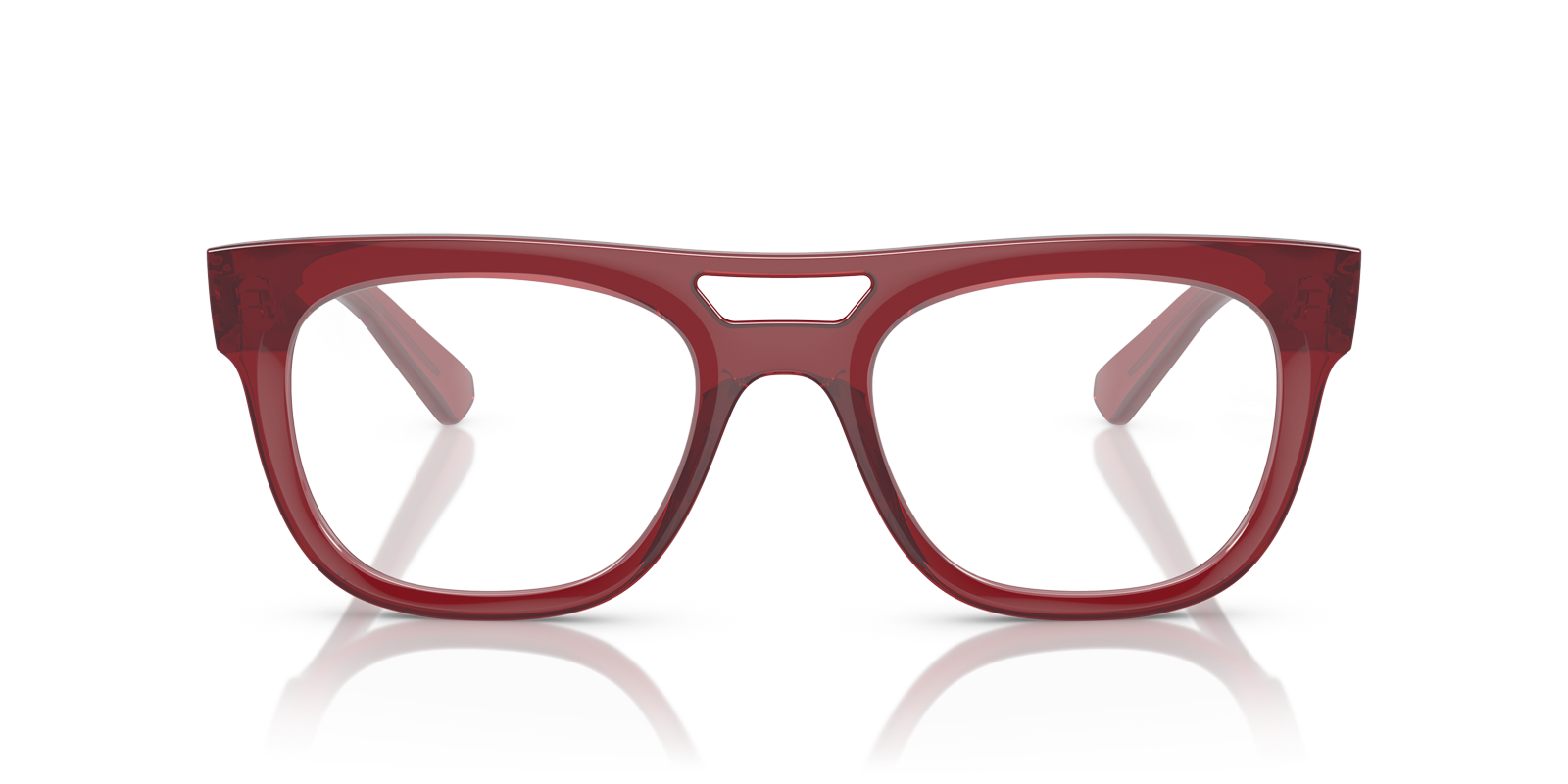 Lloyd Optics Bio-Based Transparent Red PlasticEyeglass Frames for Glasses Direct, Front View