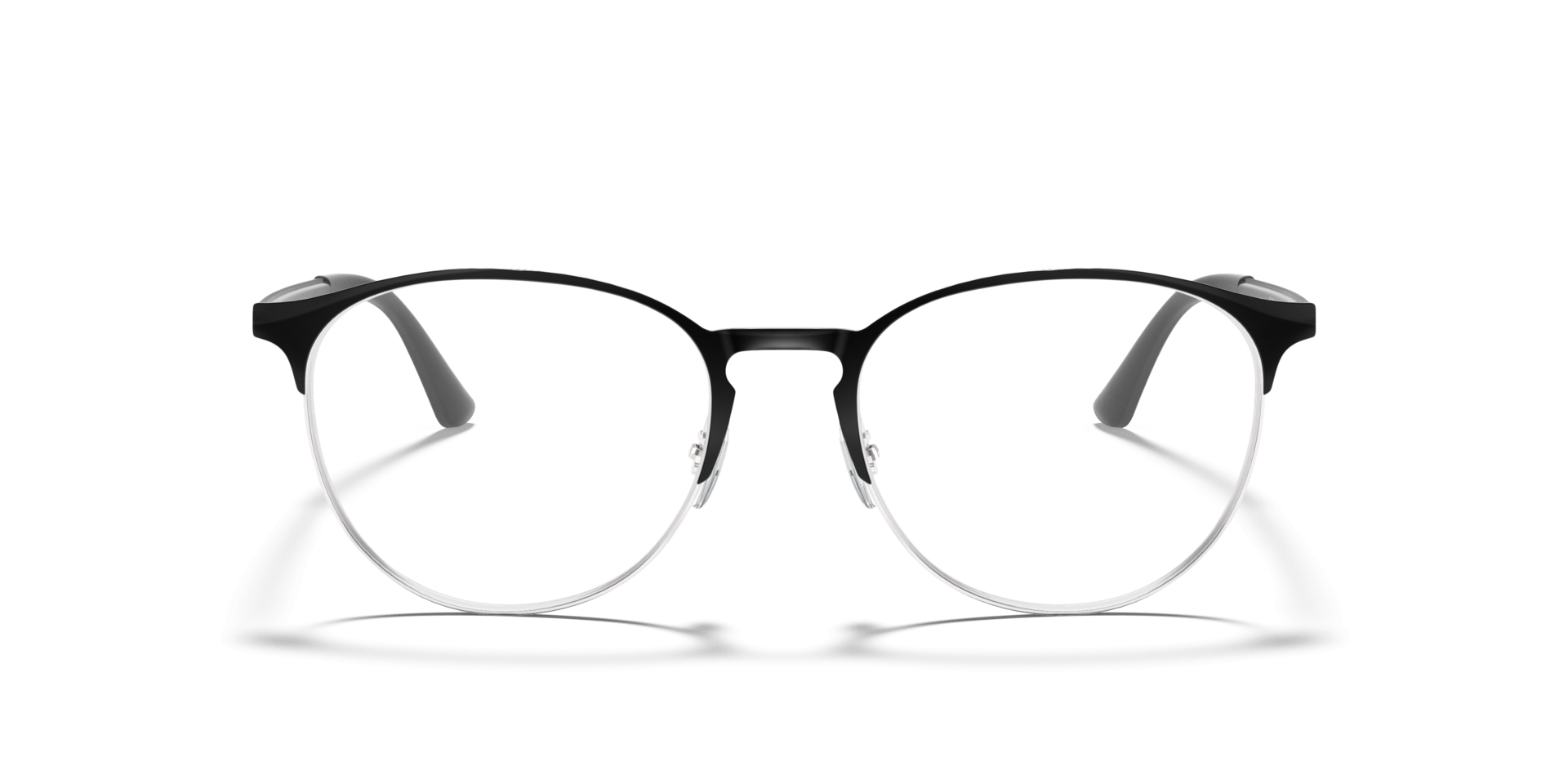 RB6375 Black On Silver MetalEyeglass Frames for Glasses Direct, Front View