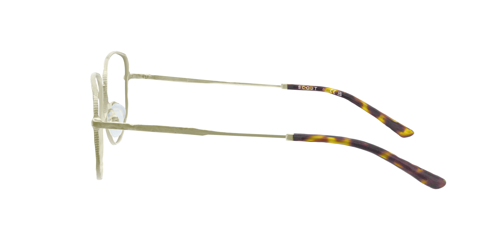 Monk Shiny Gold MetalEyeglass Frames for Glasses Direct, Side View