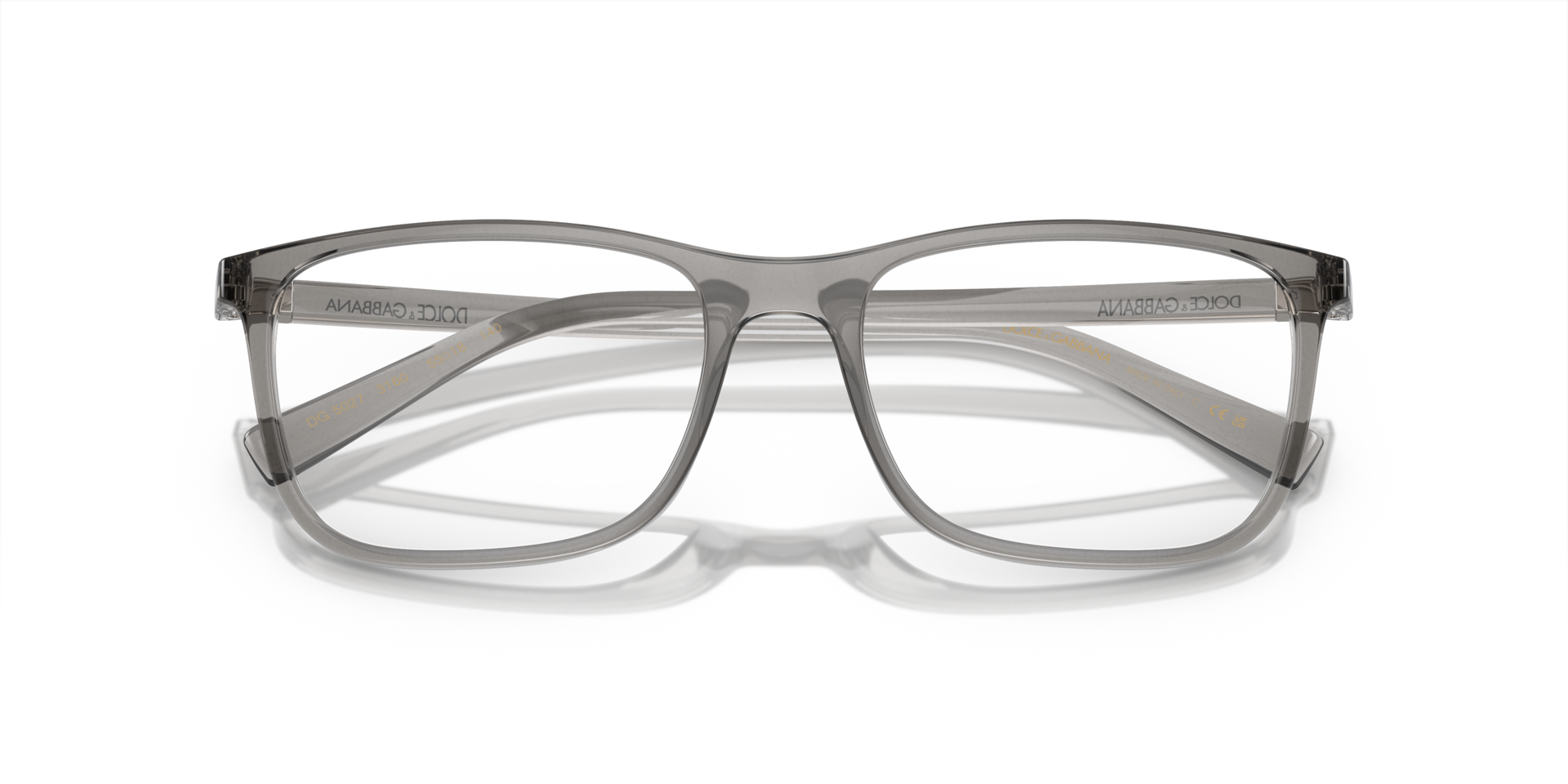 DG5027 Transparent Grey PlasticEyeglass Frames for Glasses Direct, Closed View
