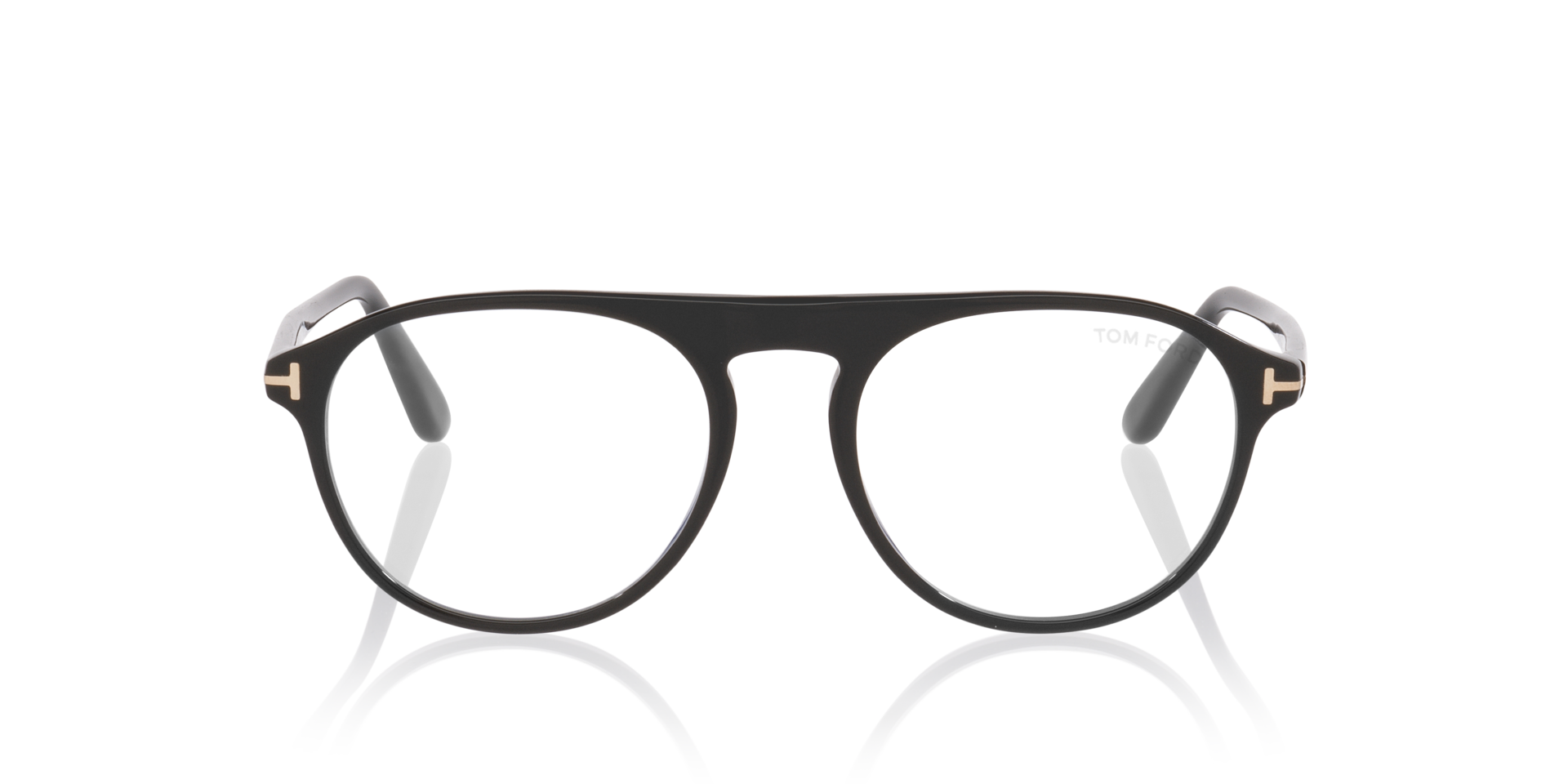 FT6118-B Black Shiny AcetateEyeglass Frames for Glasses Direct, Front View