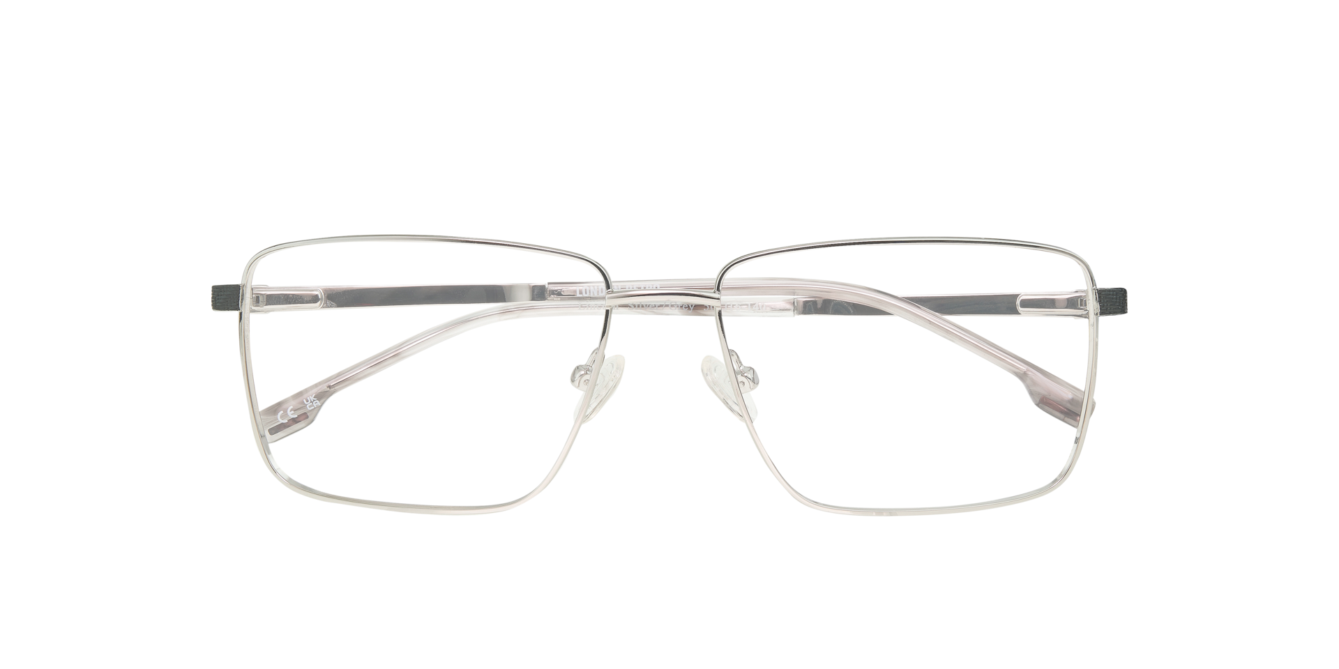 Lincoln Silver & Grey MetalEyeglass Frames for Glasses Direct, Closed View