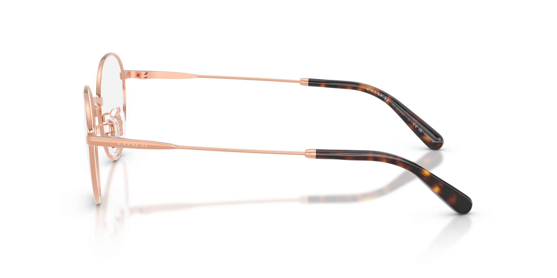 HC5213TD Shiny Rose Gold TitaniumEyeglass Frames for Glasses Direct, Side View