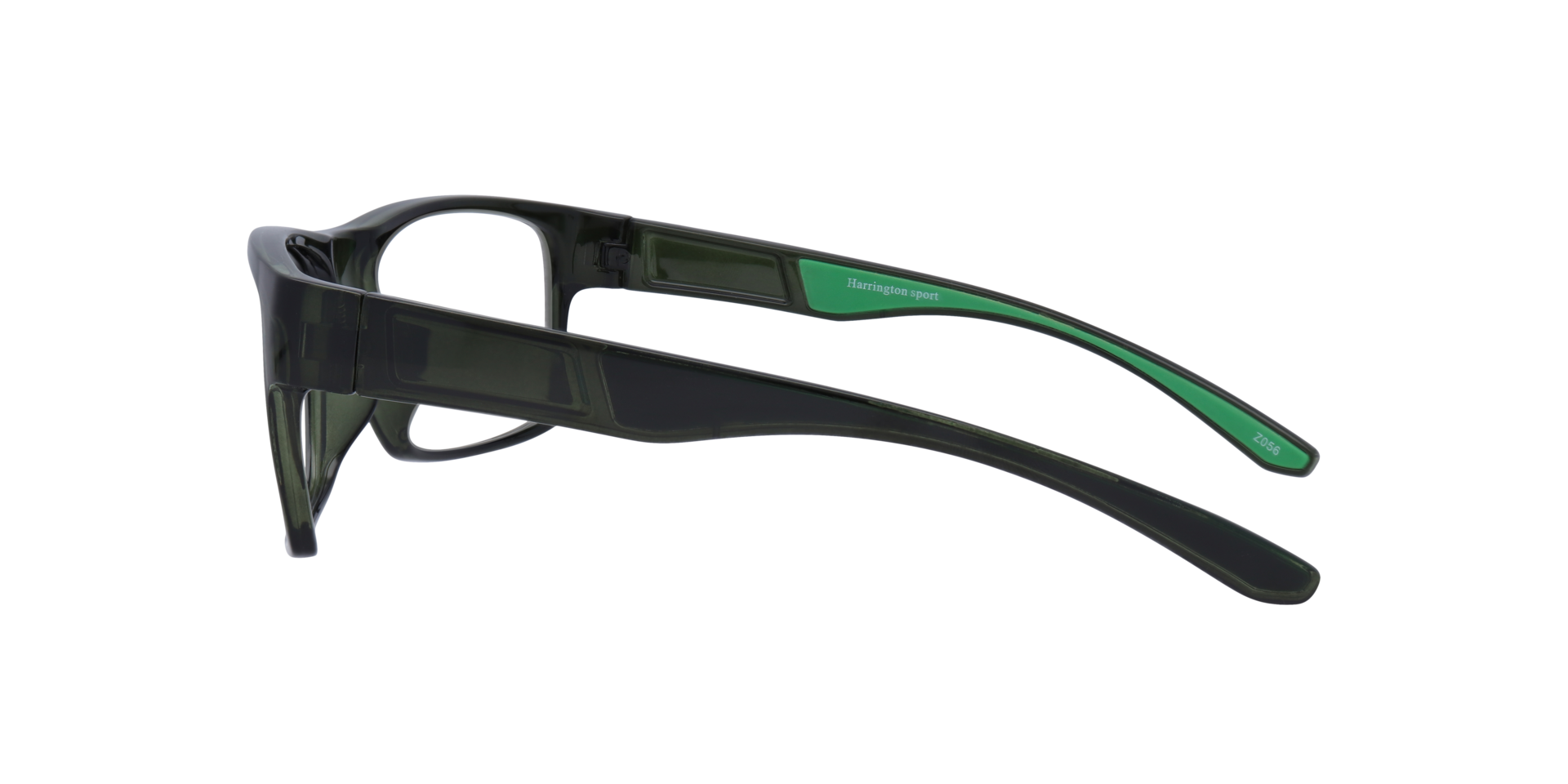 Blaze Khaki & Green PlasticEyeglass Frames for Glasses Direct, Side View