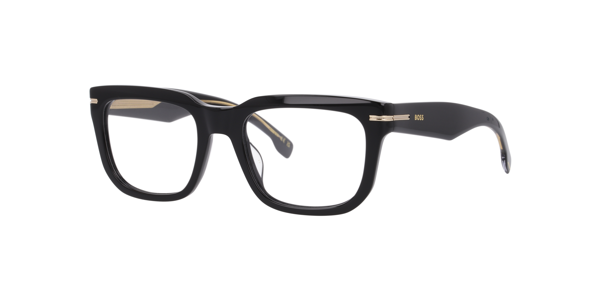 Boss 1746/G Black AcetateEyeglass Frames for Glasses Direct, Angle View