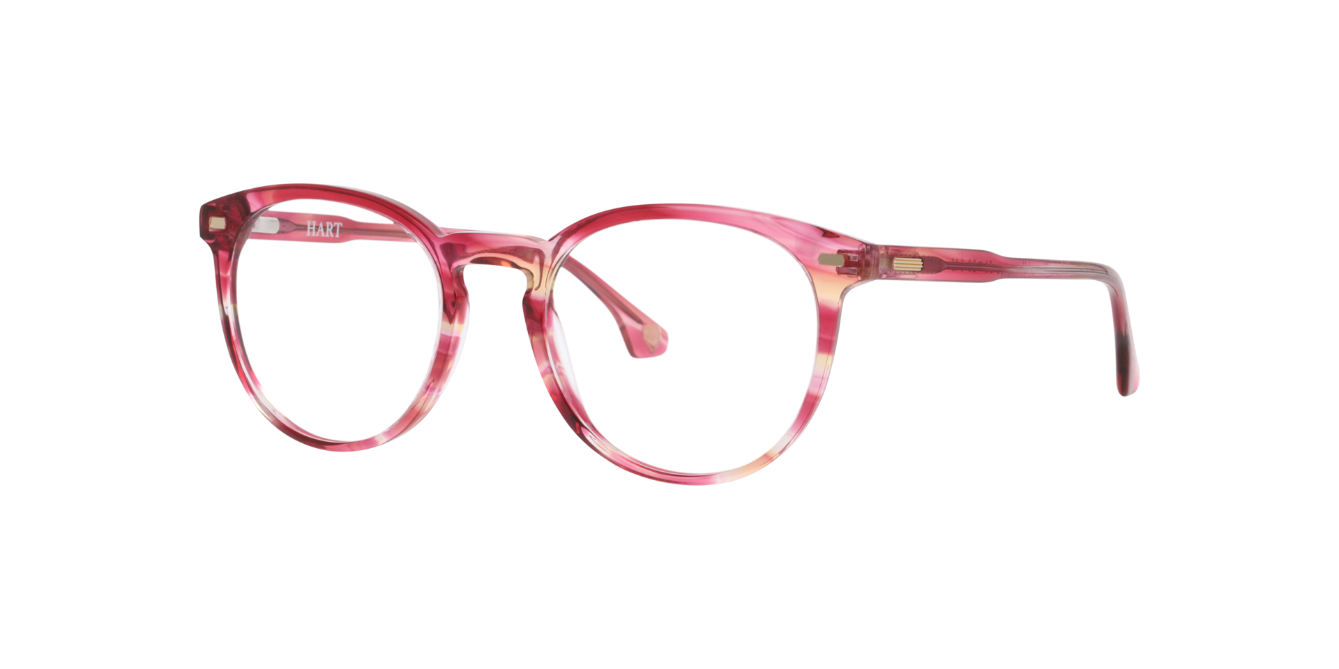 Gibson Pink & Yellow AcetateEyeglass Frames for Glasses Direct, Angle View