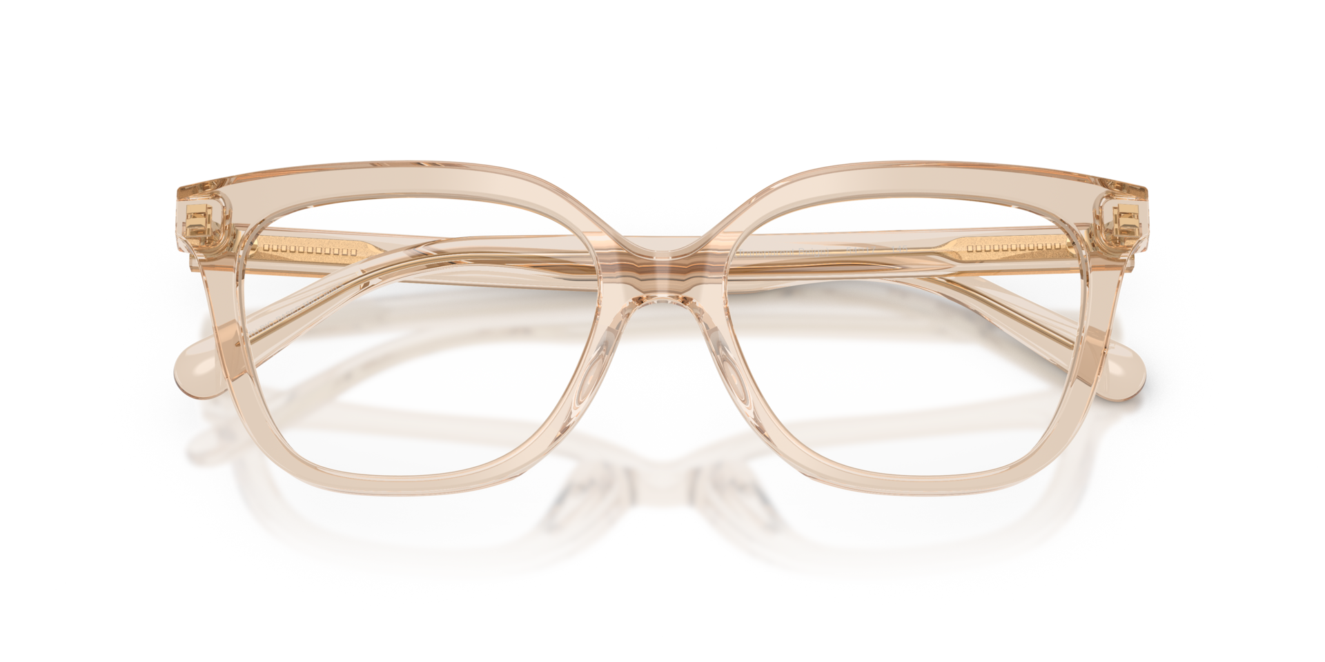 HC6302U Transparent Beige AcetateEyeglass Frames for Glasses Direct, Closed View