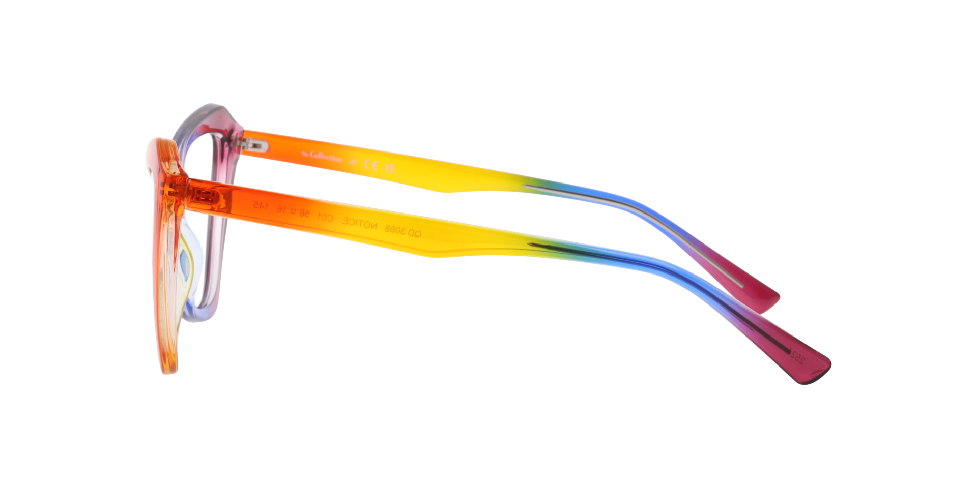 Notice Rainbow PlasticEyeglass Frames for Glasses Direct, Side View